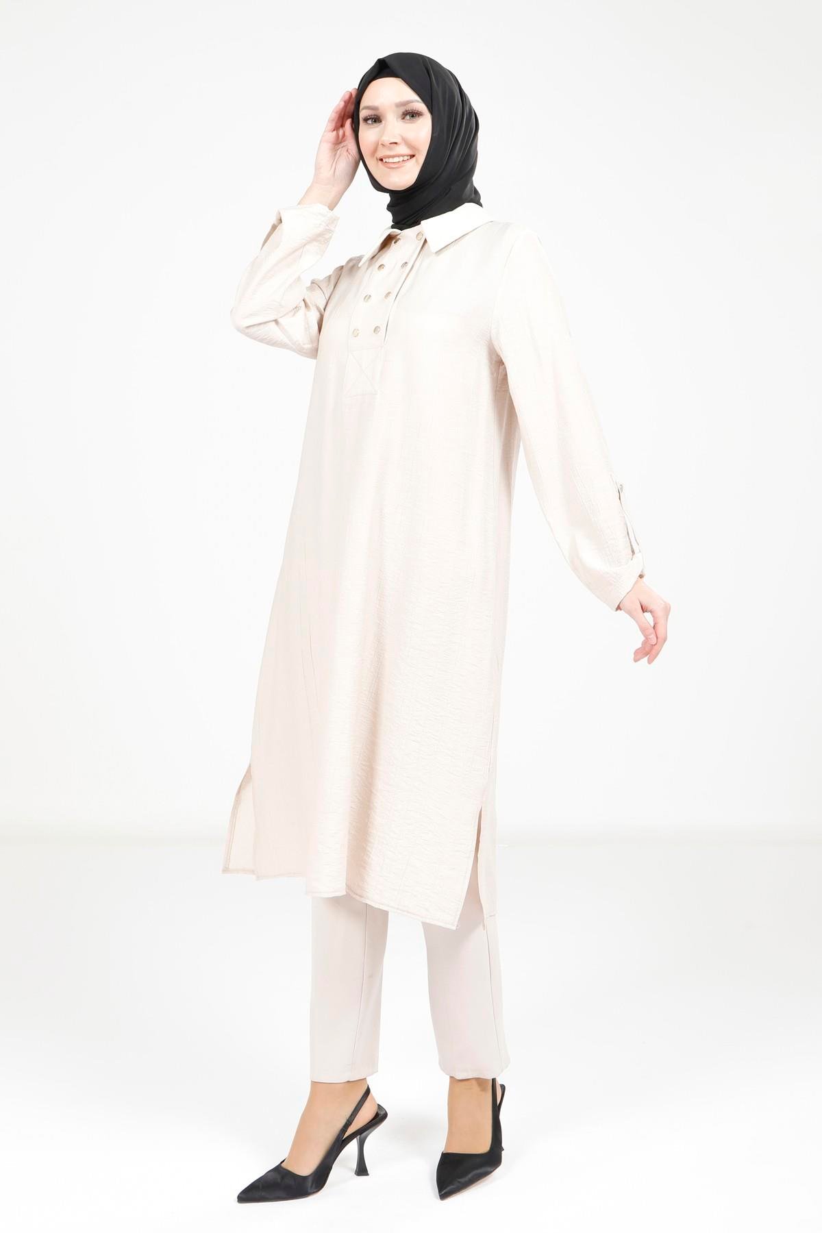 Beyza-9340 TUNİK KOL APOLETLİ TAŞ