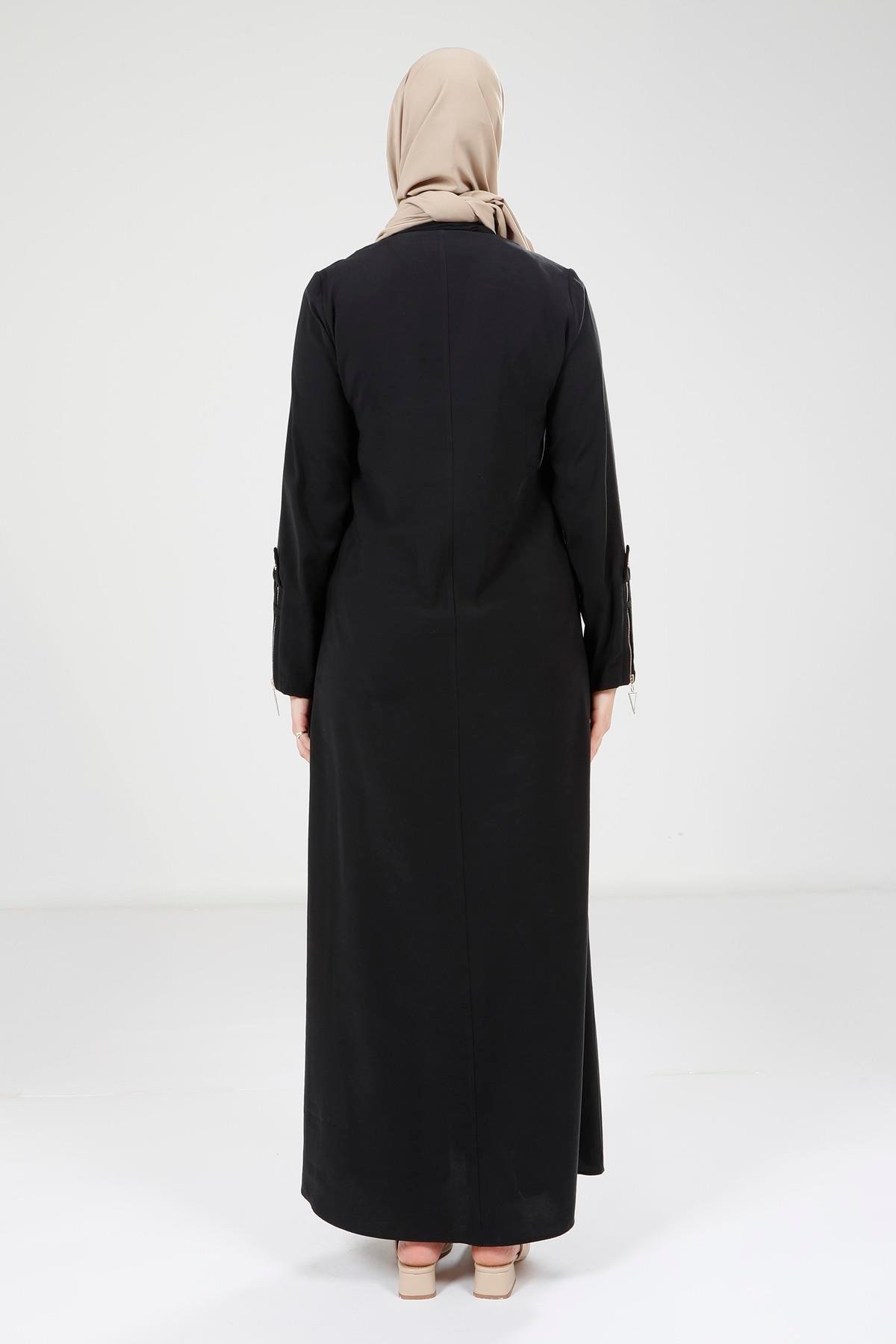 Beyza-9384 ELBİSE KOLU FERMUARLI SİYAH
