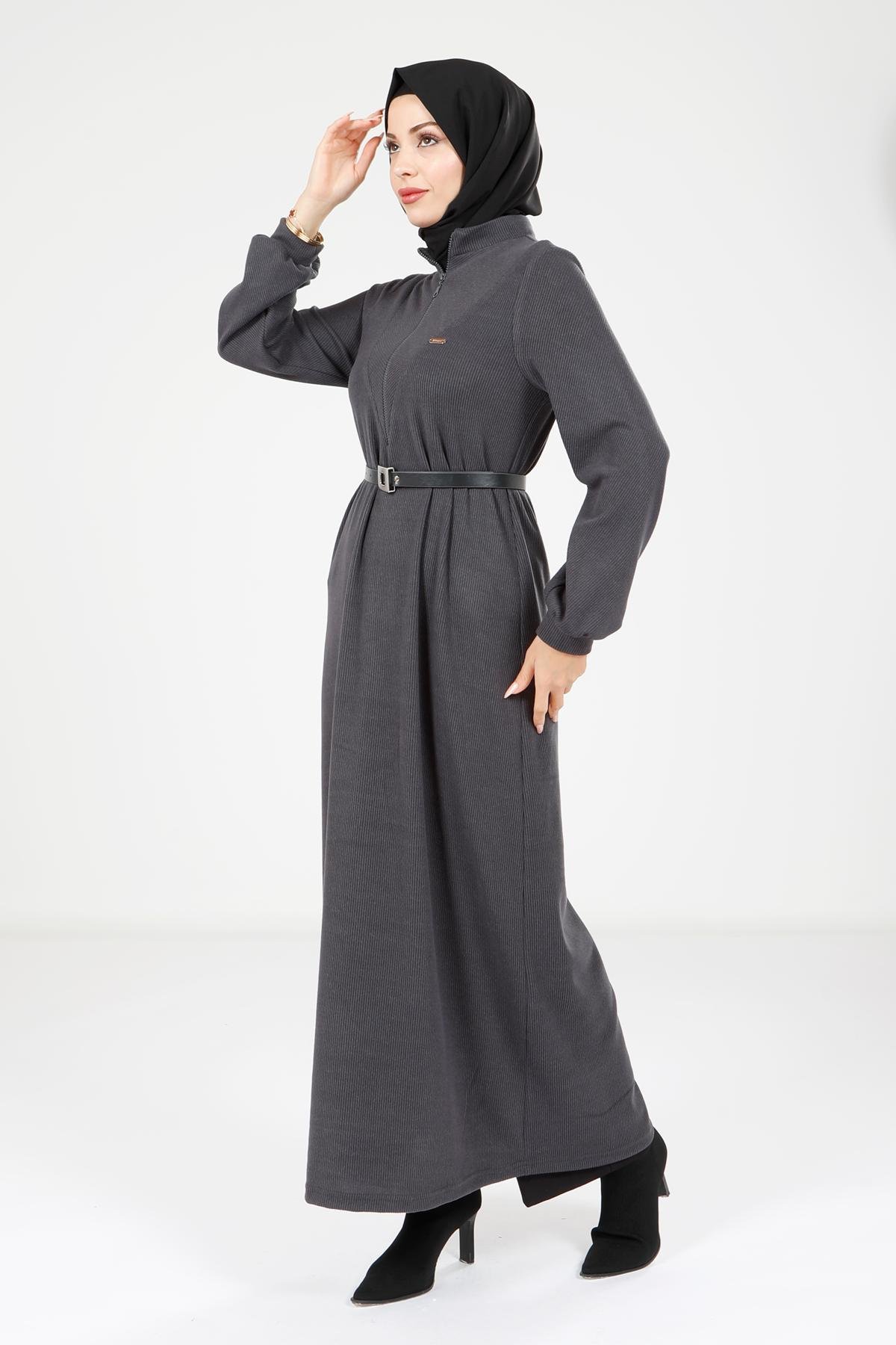Beyza-9082 ELBİSE GRİ