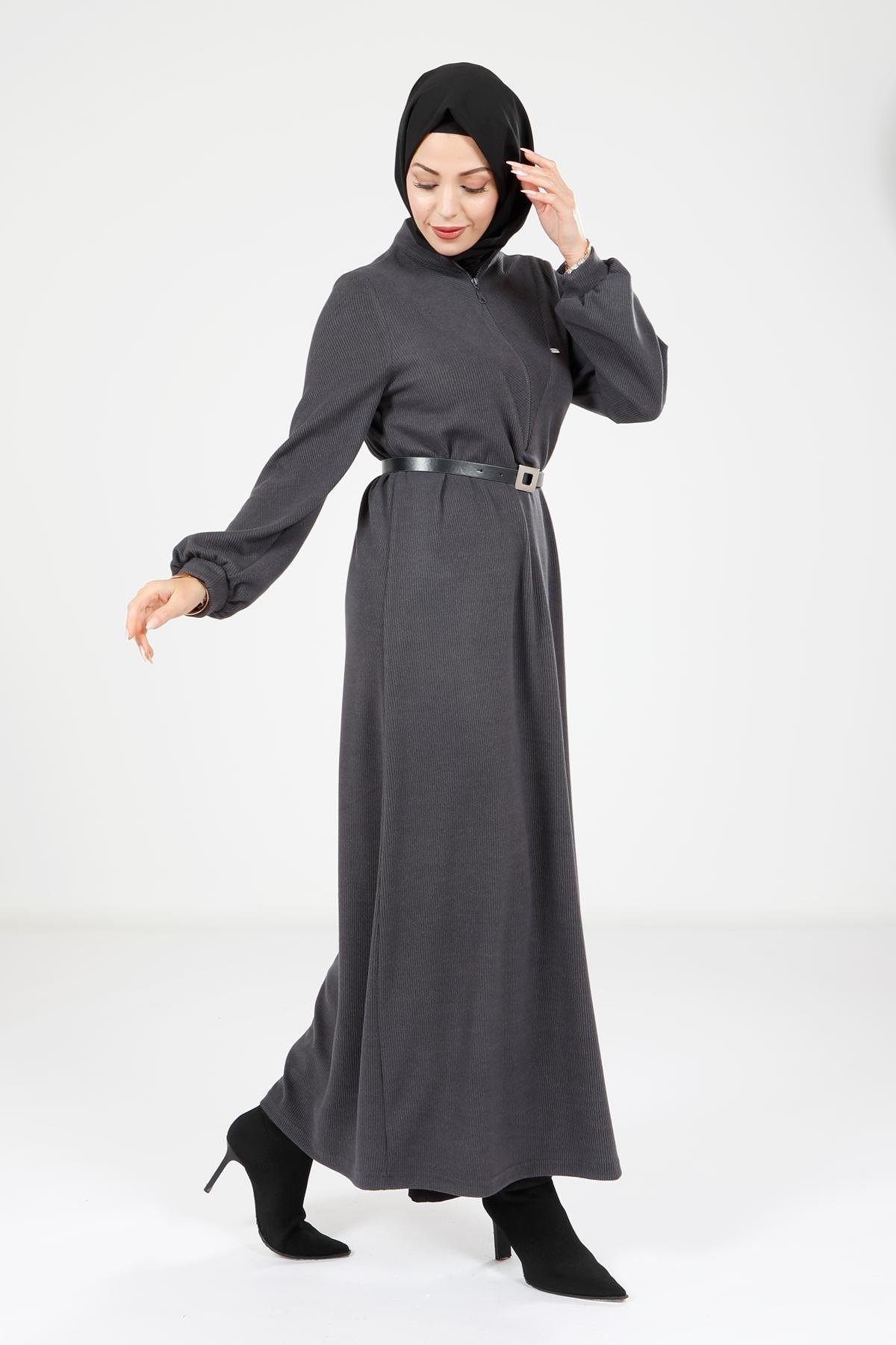 Beyza-9082 ELBİSE GRİ