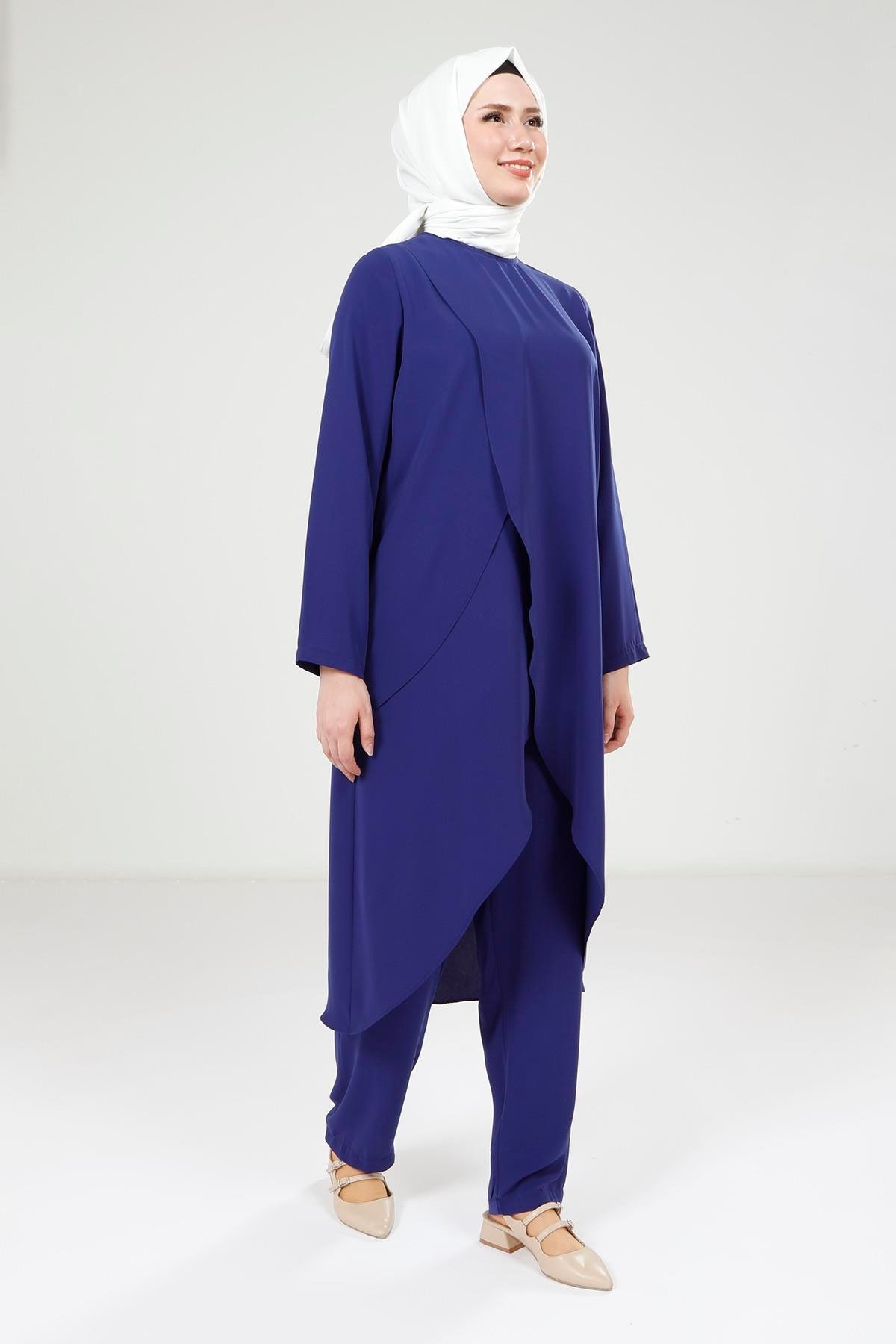 Beyza-9372 TUNİK PANTOLON LACİVERT