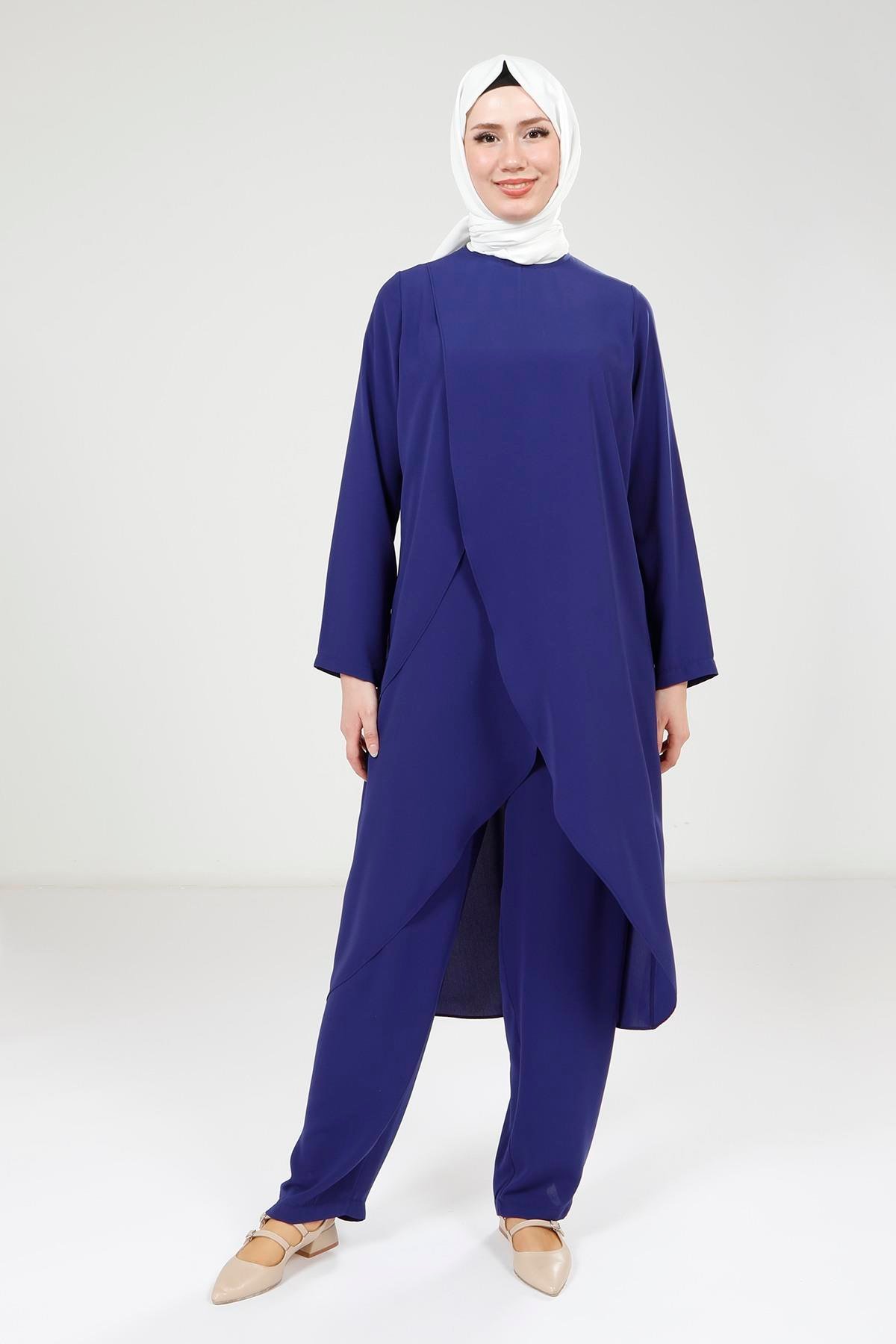 Beyza-9372 TUNİK PANTOLON LACİVERT