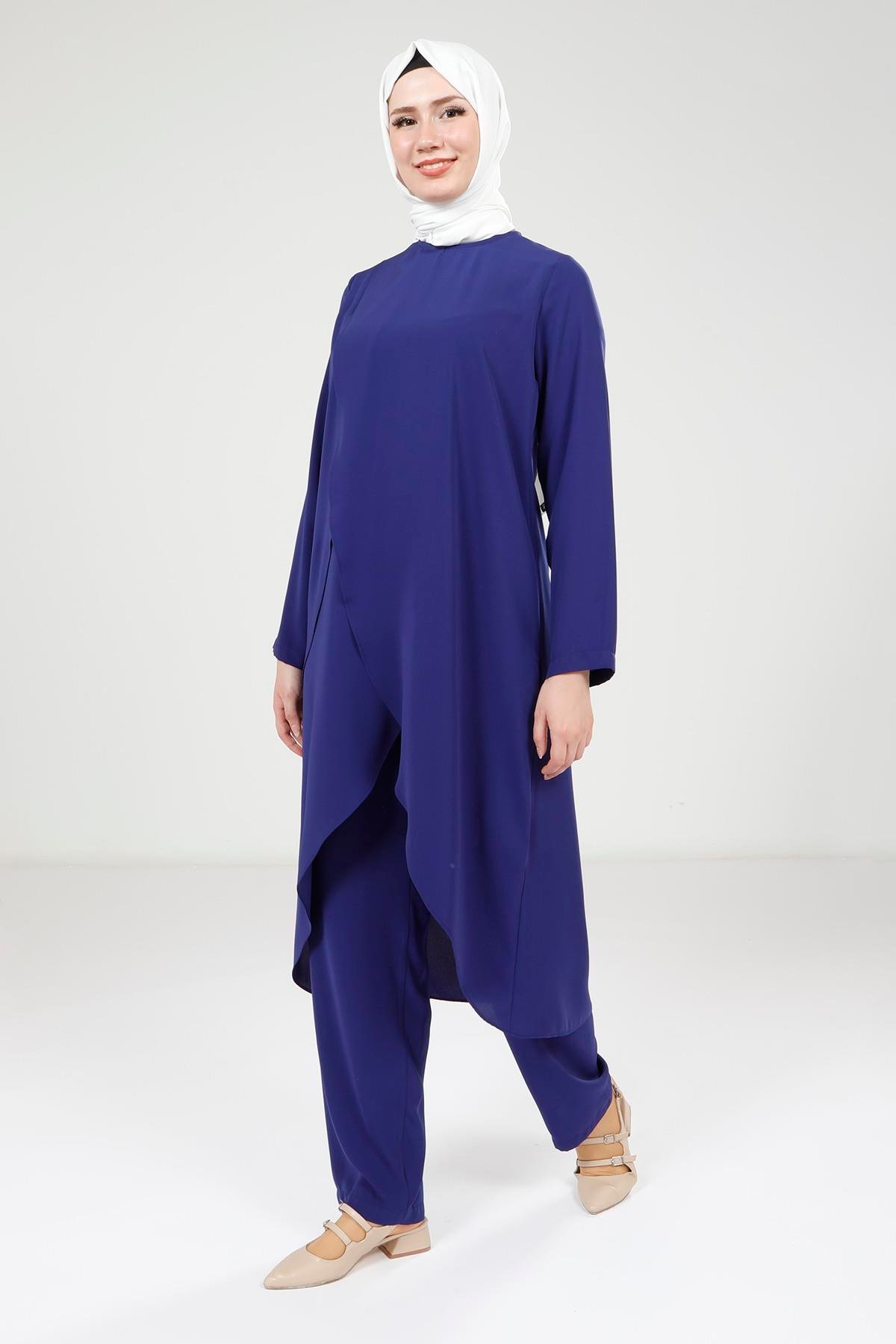 Beyza-9372 TUNİK PANTOLON LACİVERT