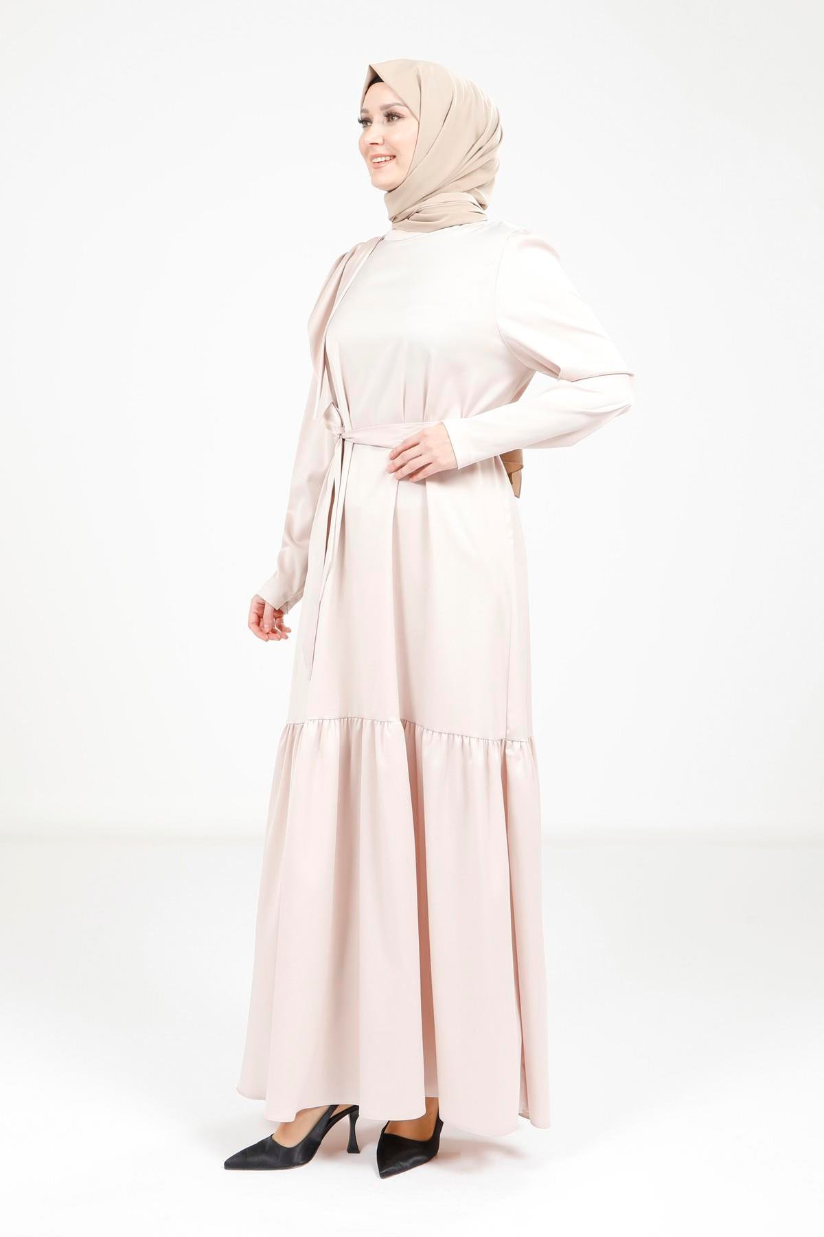 Beyza-5591 ELBİSE SATEN TAŞ