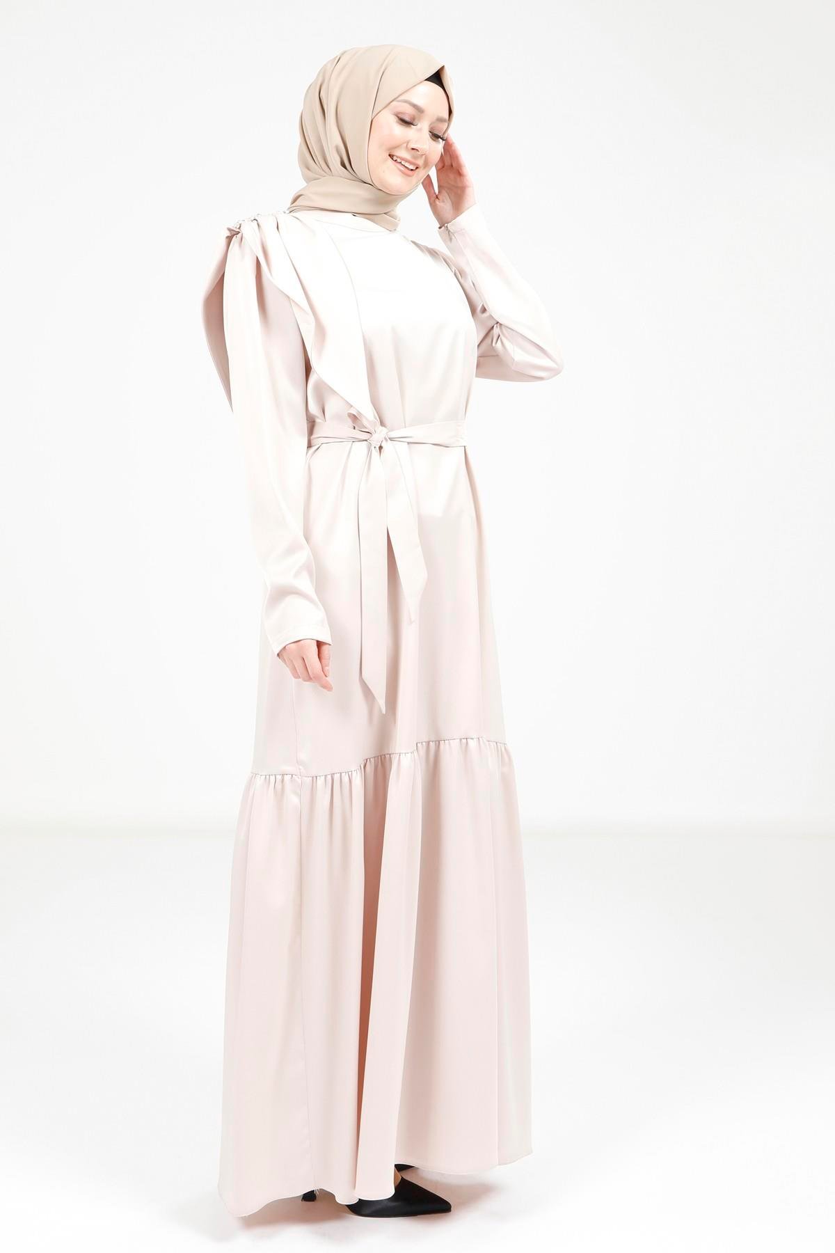 Beyza-5591 ELBİSE SATEN TAŞ