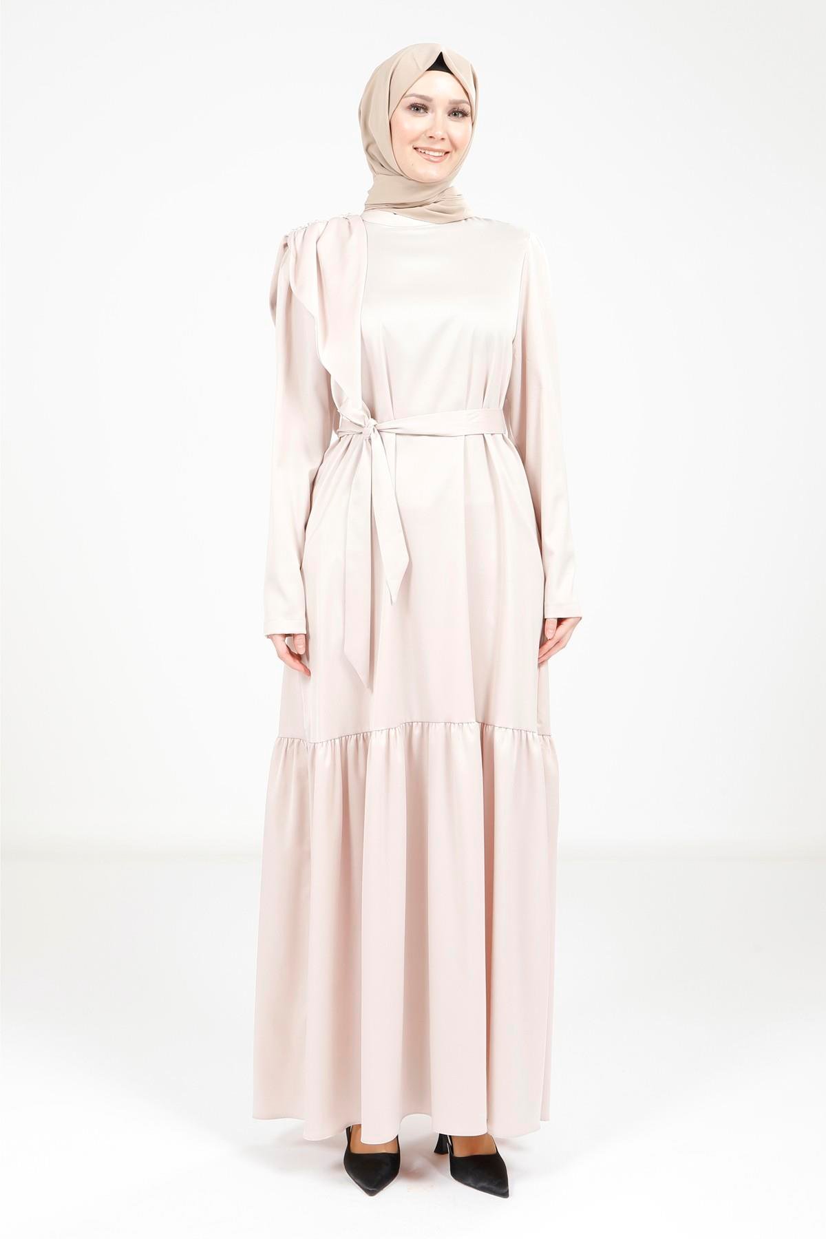 Beyza-5591 ELBİSE SATEN TAŞ