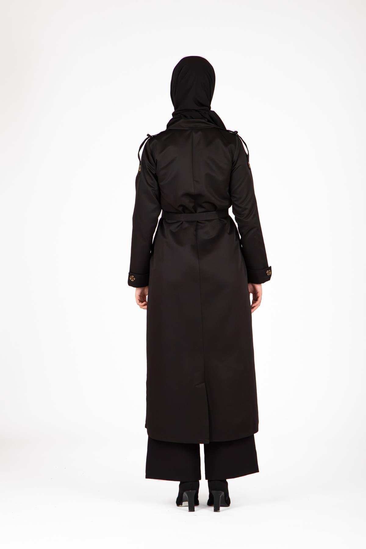 Beyza-9438 TRENÇKOT UZUN
 SİYAH