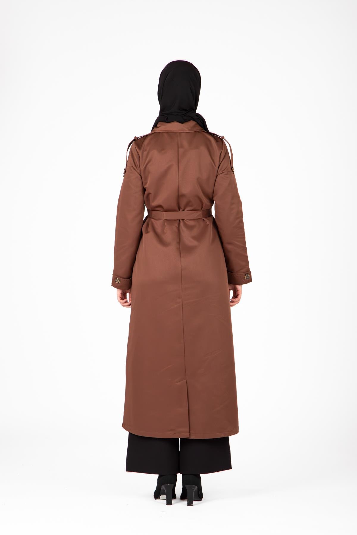 Beyza-9438 TRENÇKOT UZUN
 KAHVE