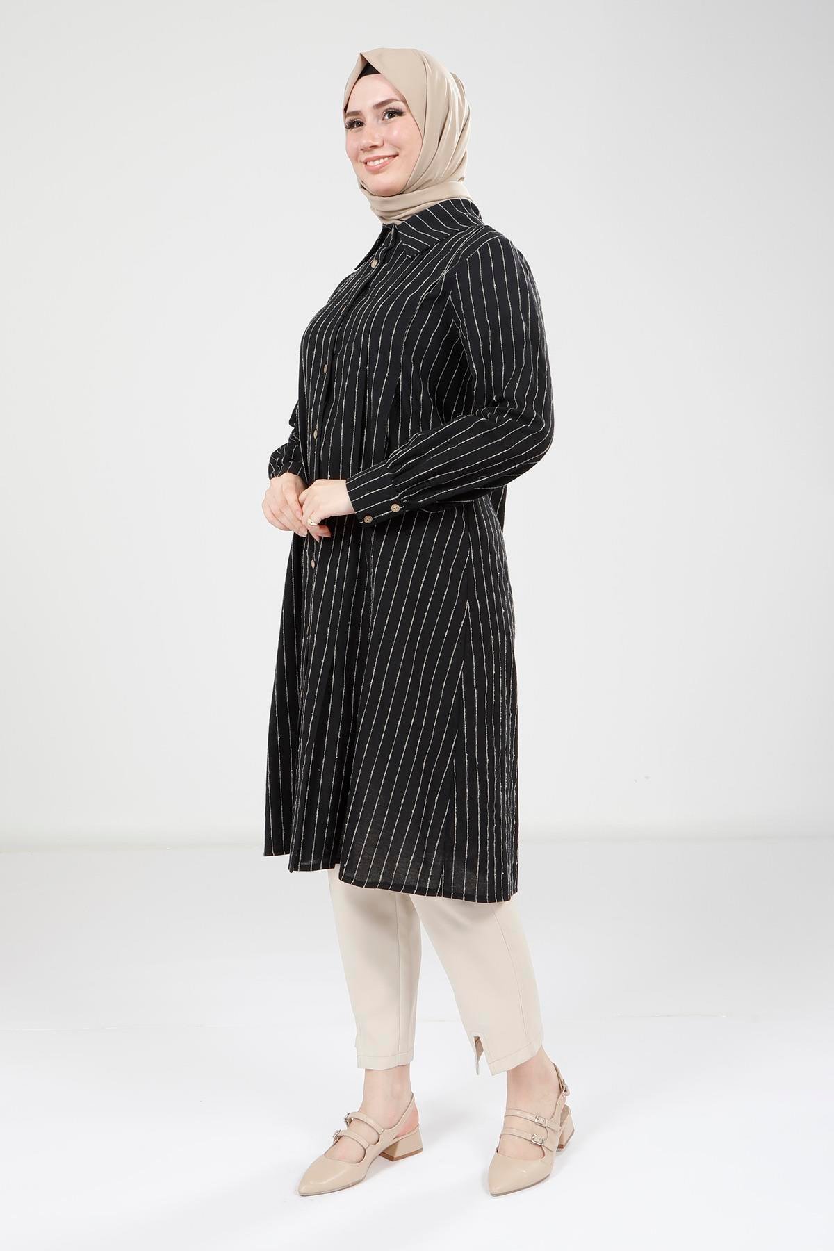 Beyza-9336 TUNİK PİLELİ SİYAH