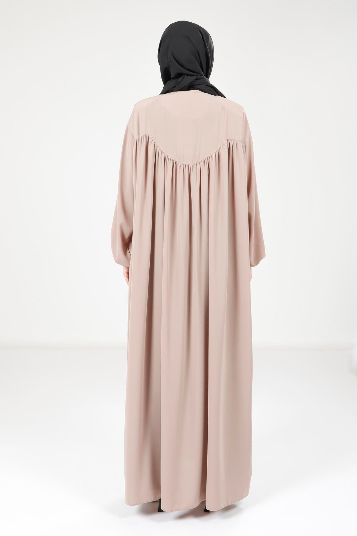 Beyza-9225 ELBİSE ROBALI SALAŞ BEJ