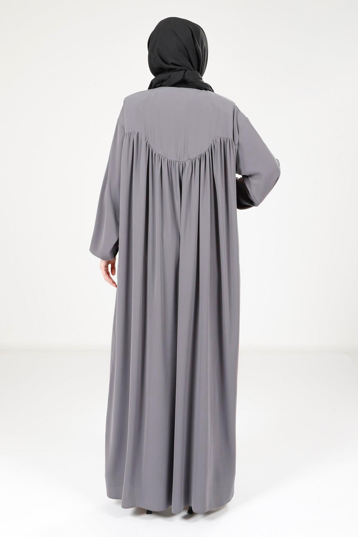 Beyza-9225 ELBİSE ROBALI SALAŞ GRİ