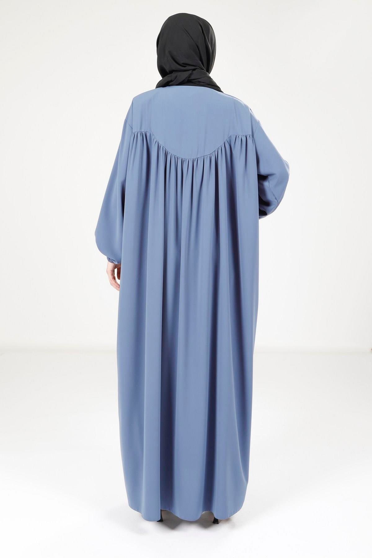 Beyza-9225 ELBİSE ROBALI SALAŞ İNDİGO