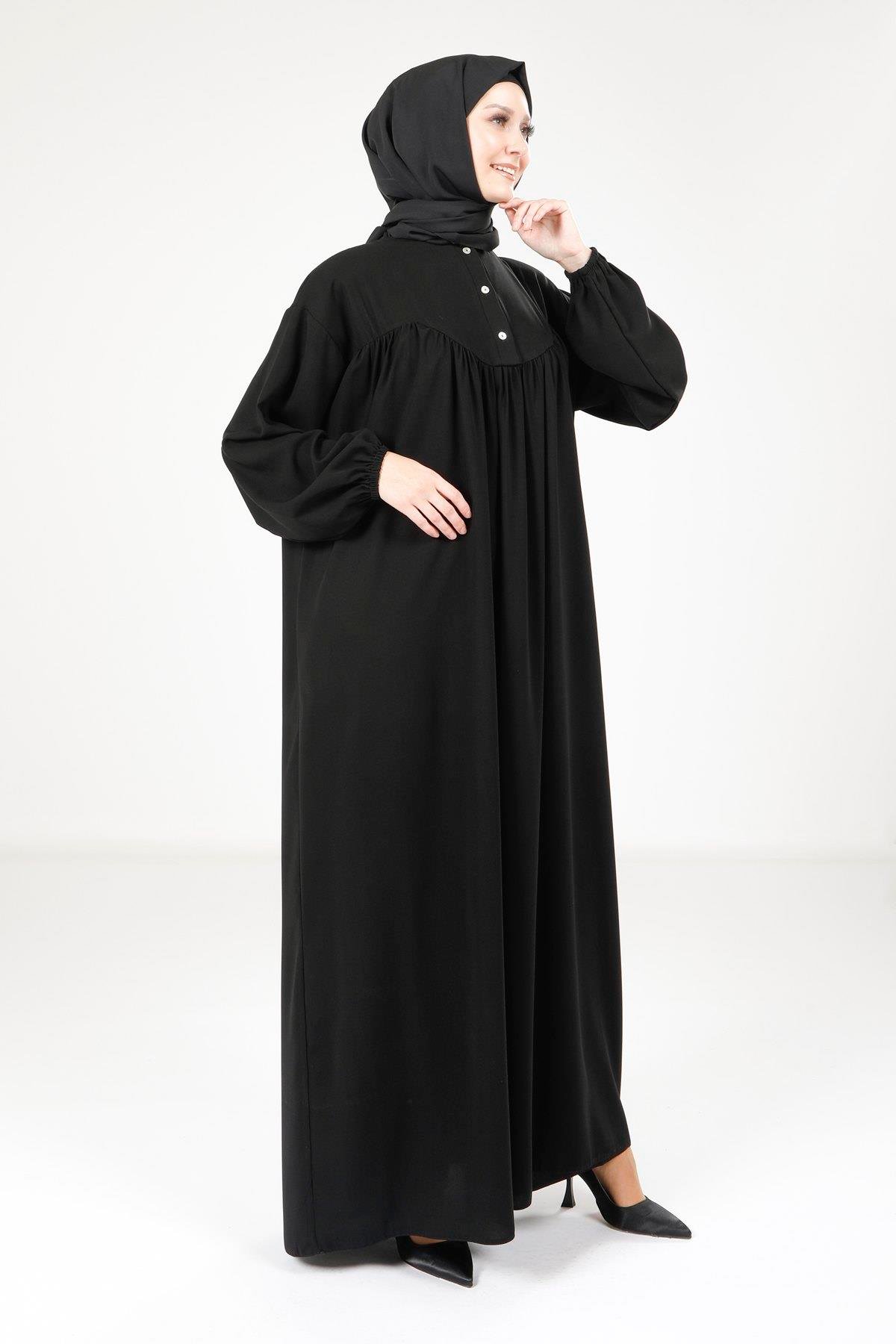 Beyza-9225 ELBİSE ROBALI SALAŞ SİYAH