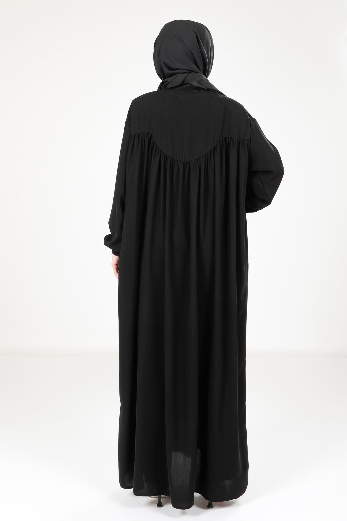 Beyza-9225 ELBİSE ROBALI SALAŞ SİYAH