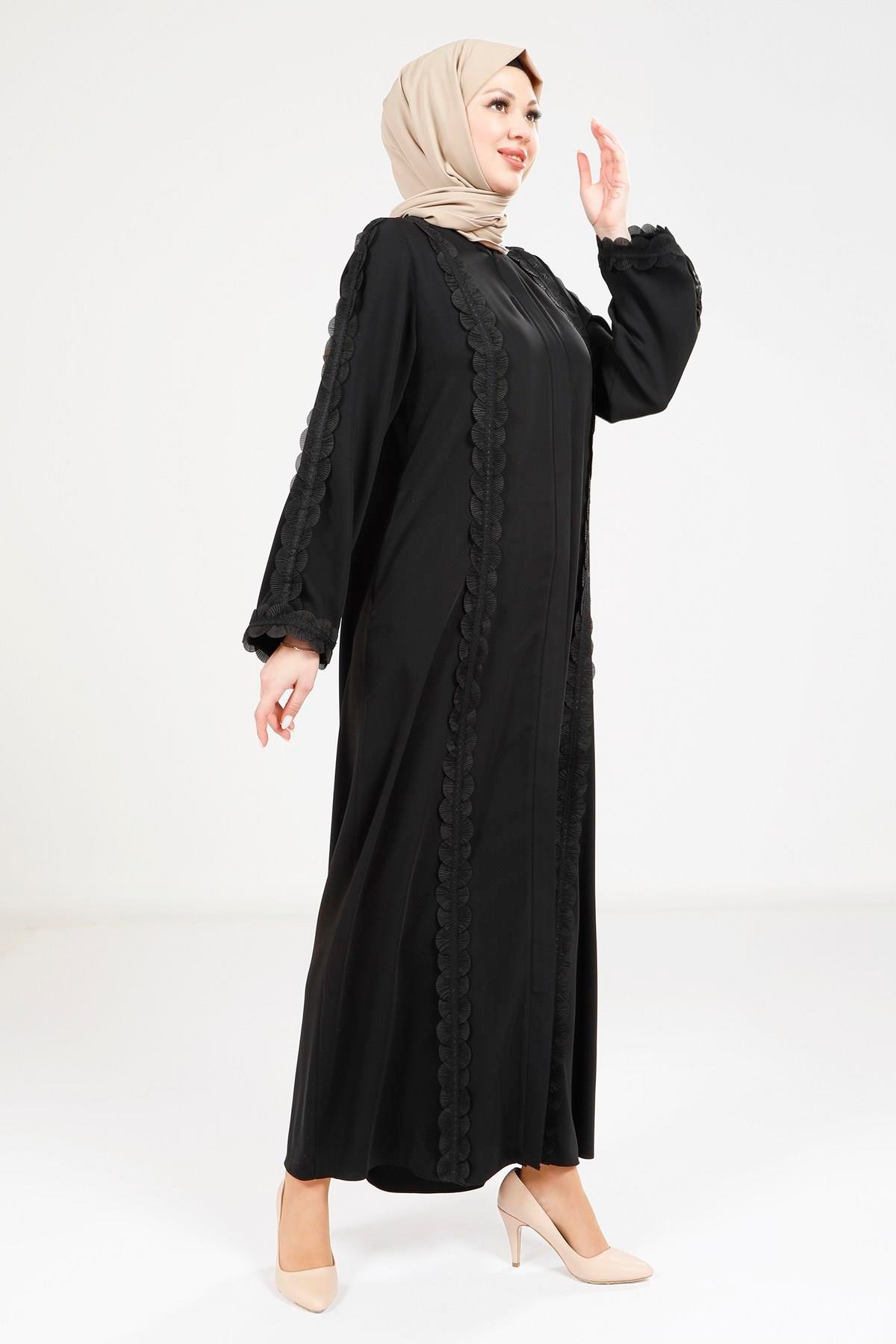 Beyza-9251 FERACE GÜPÜRLÜ ŞERİT SİYAH