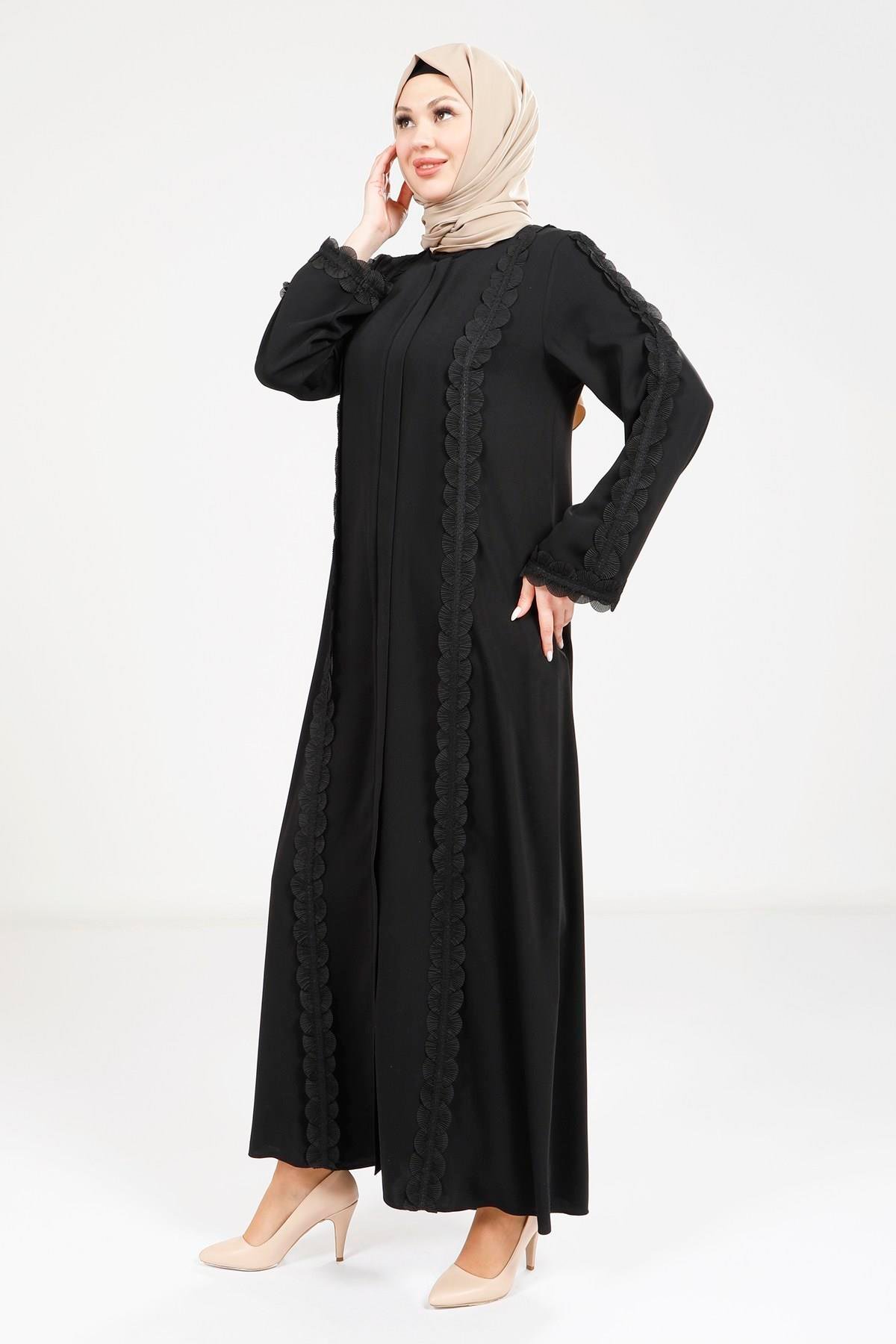 Beyza-9251 FERACE GÜPÜRLÜ ŞERİT SİYAH