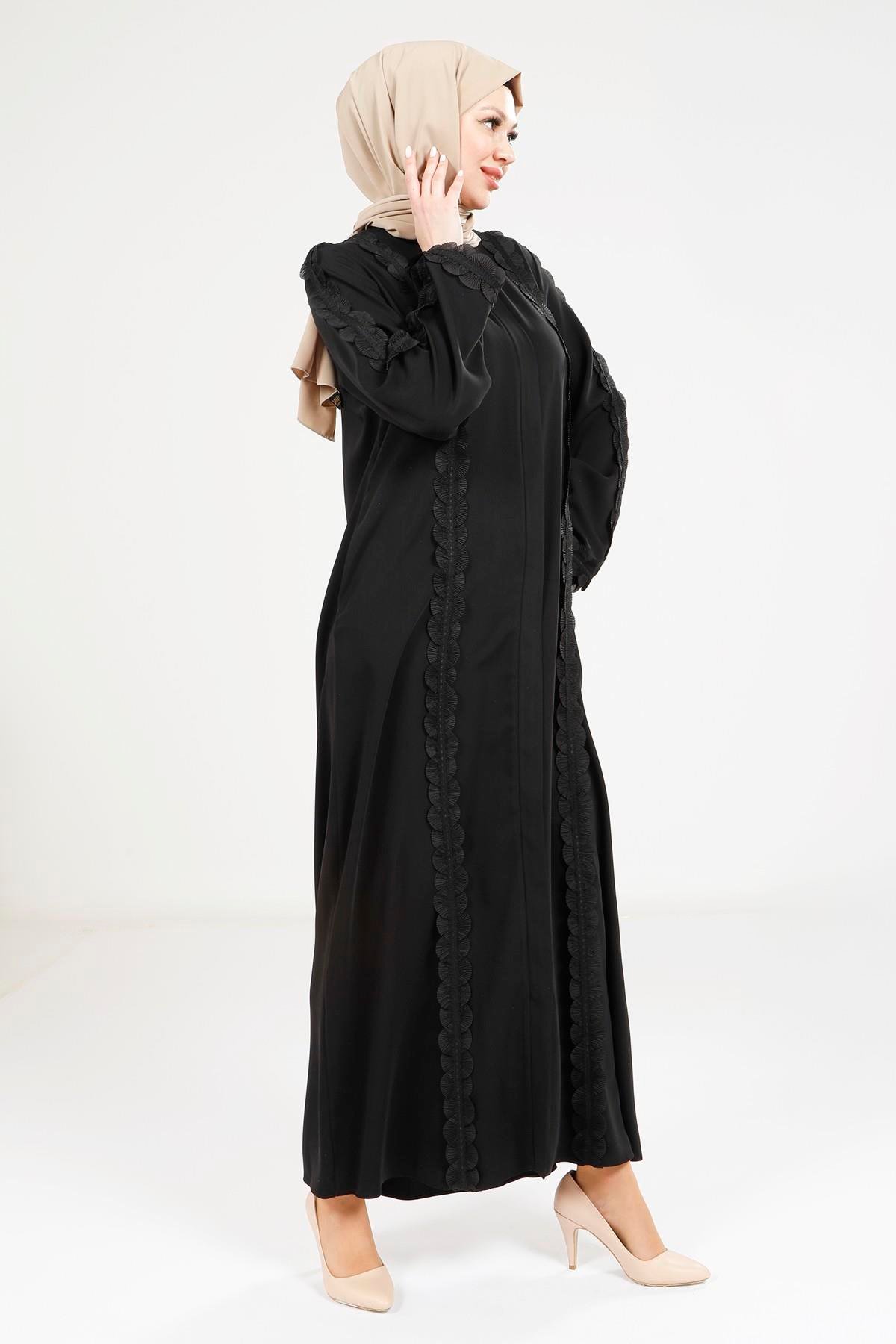 Beyza-9251 FERACE GÜPÜRLÜ ŞERİT SİYAH