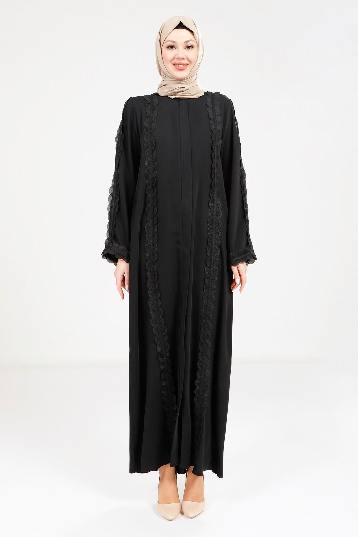 Beyza-9251 FERACE GÜPÜRLÜ ŞERİT SİYAH