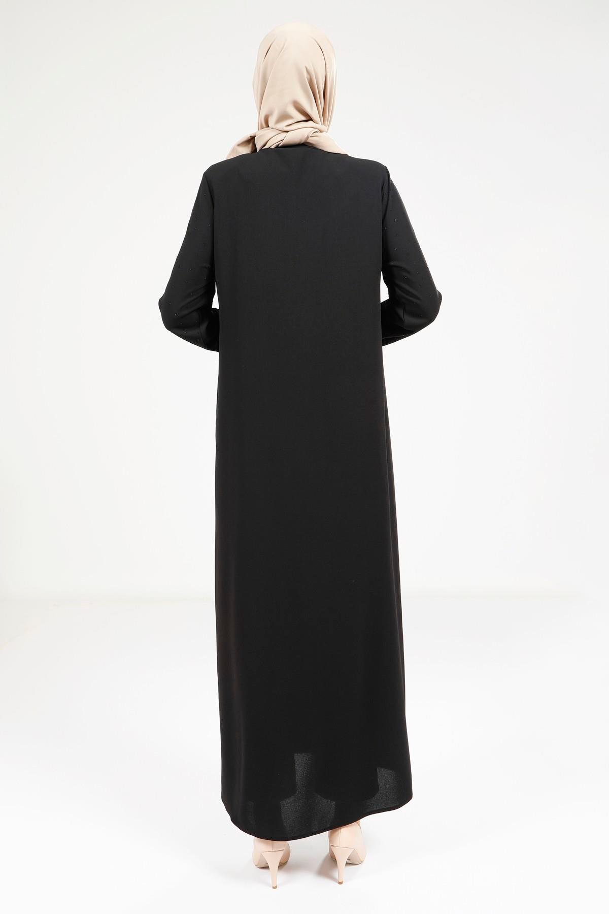 Beyza-9250 FERACE SERPME TAŞLI SİYAH