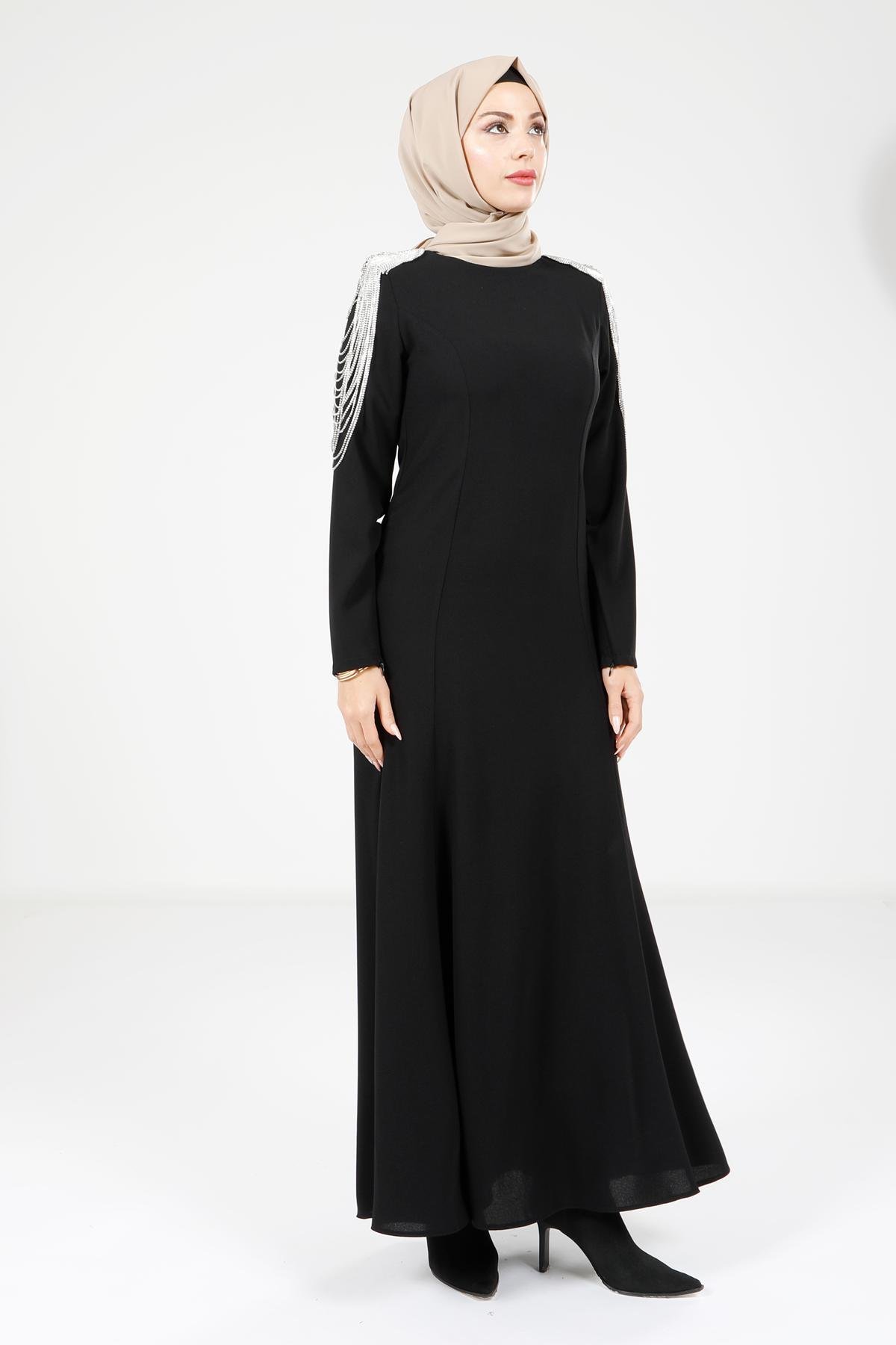 Beyza-5683 ELBİSE M.J. SİYAH