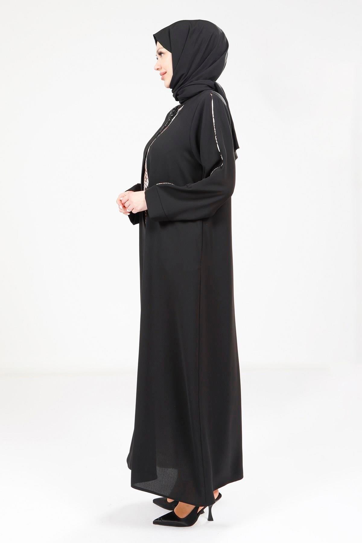 Beyza-9286 FERACE ÇINGIRAK SİYAH