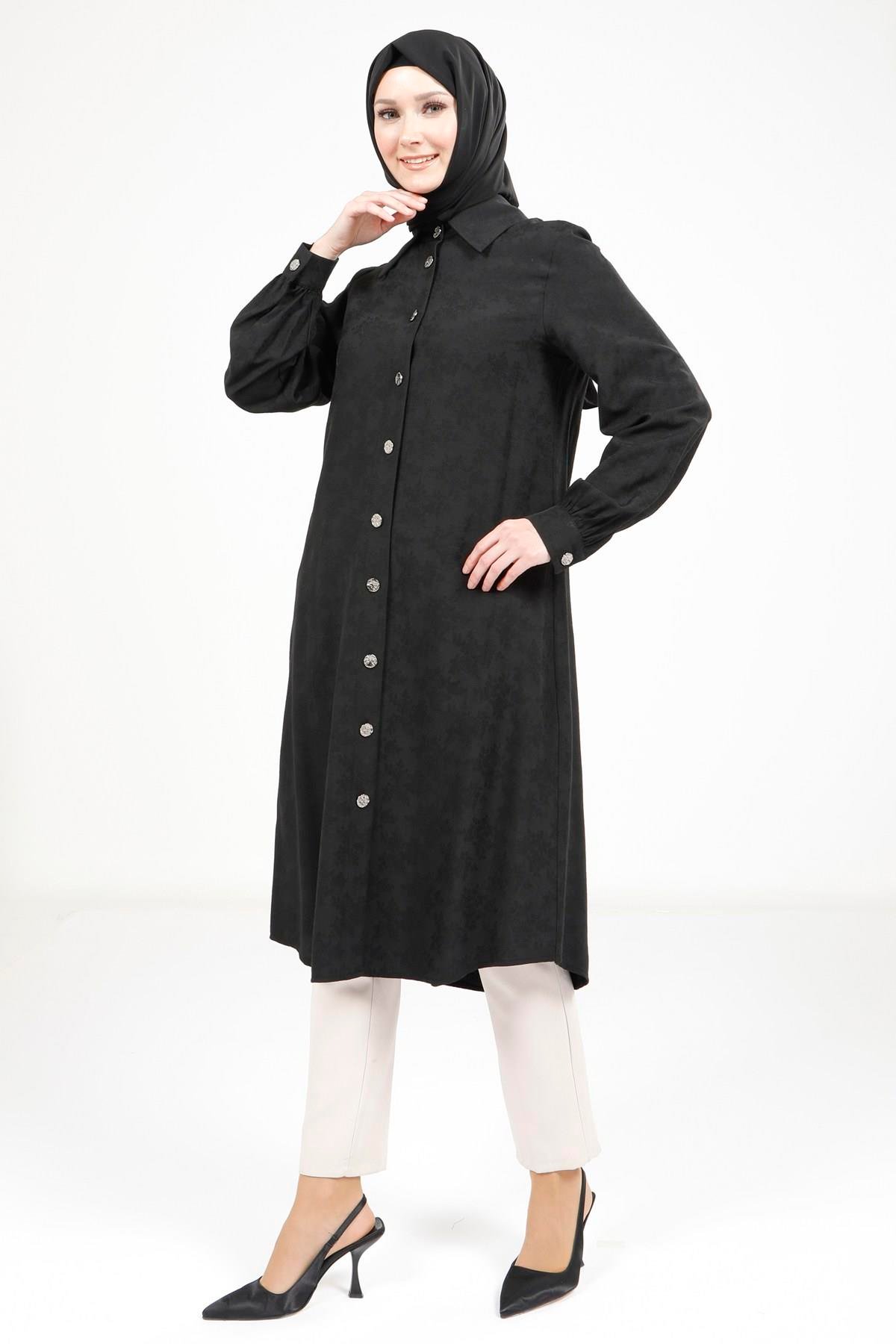 Beyza-9375 TUNİK A PİLELİ SİYAH