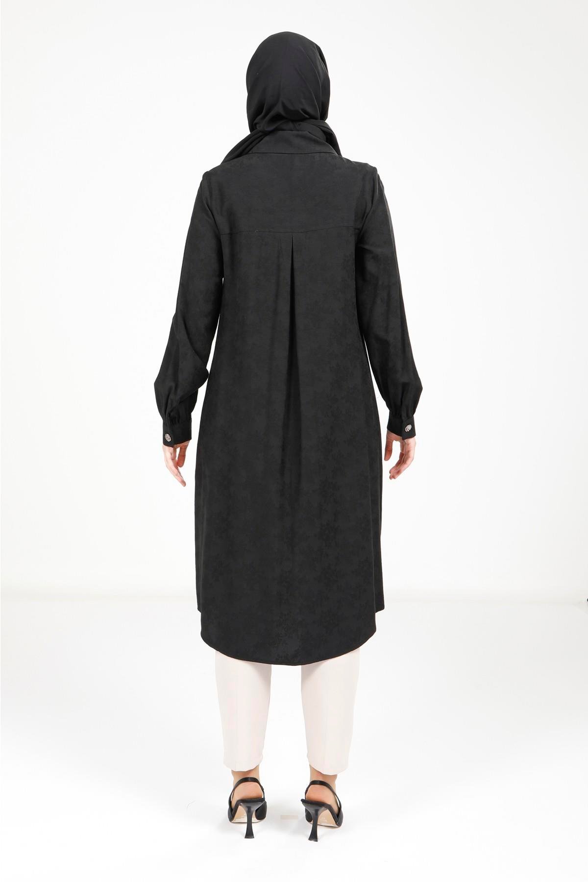 Beyza-9375 TUNİK A PİLELİ SİYAH