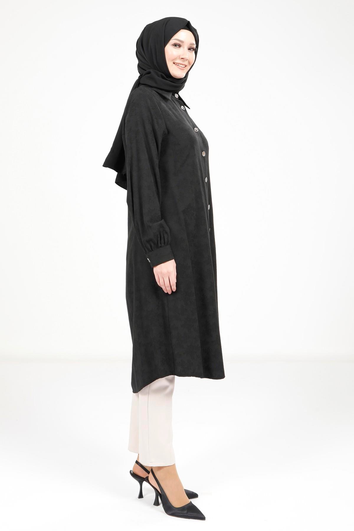 Beyza-9375 TUNİK A PİLELİ SİYAH