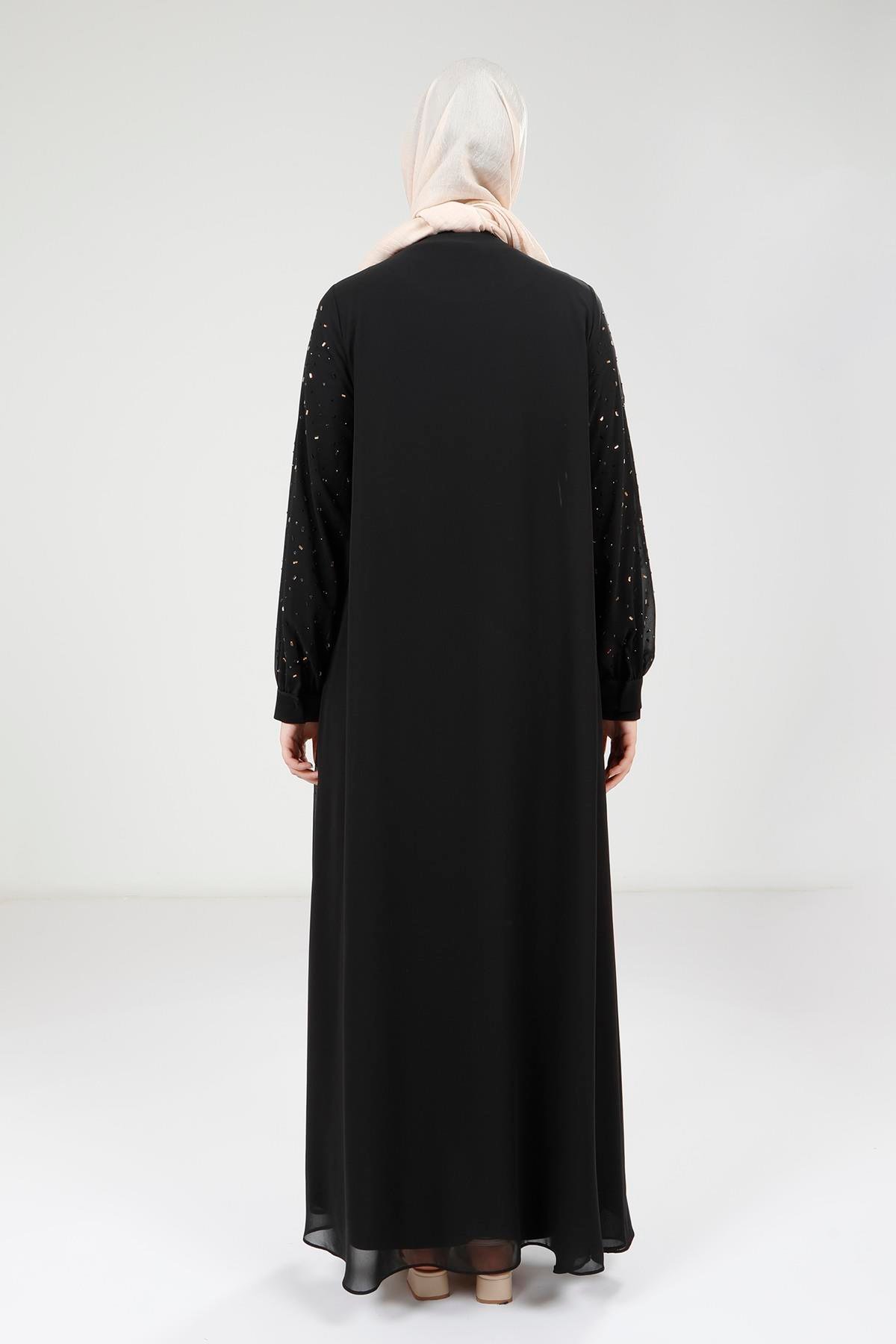 Beyza-9321 ABAYA ŞİFON SİYAH