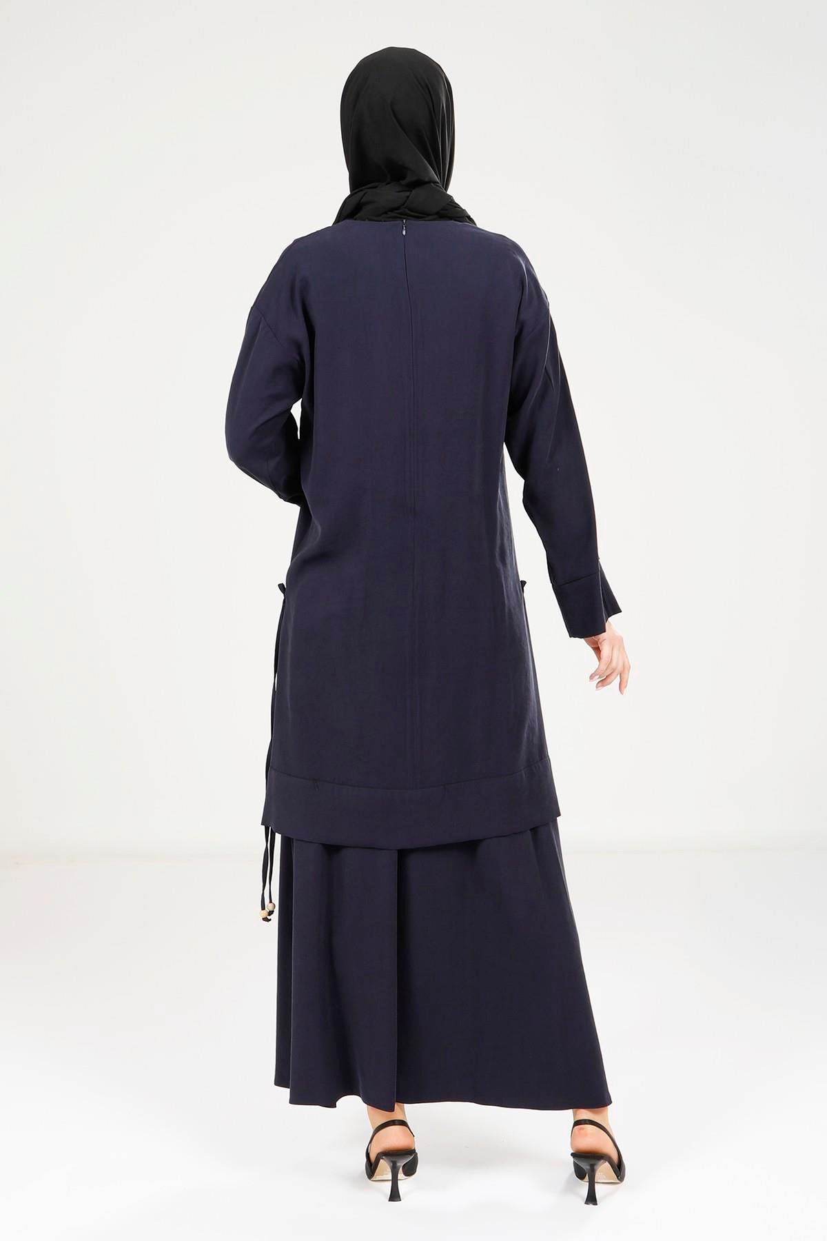 Beyza-9192 TUNİK ETEK LACİVERT