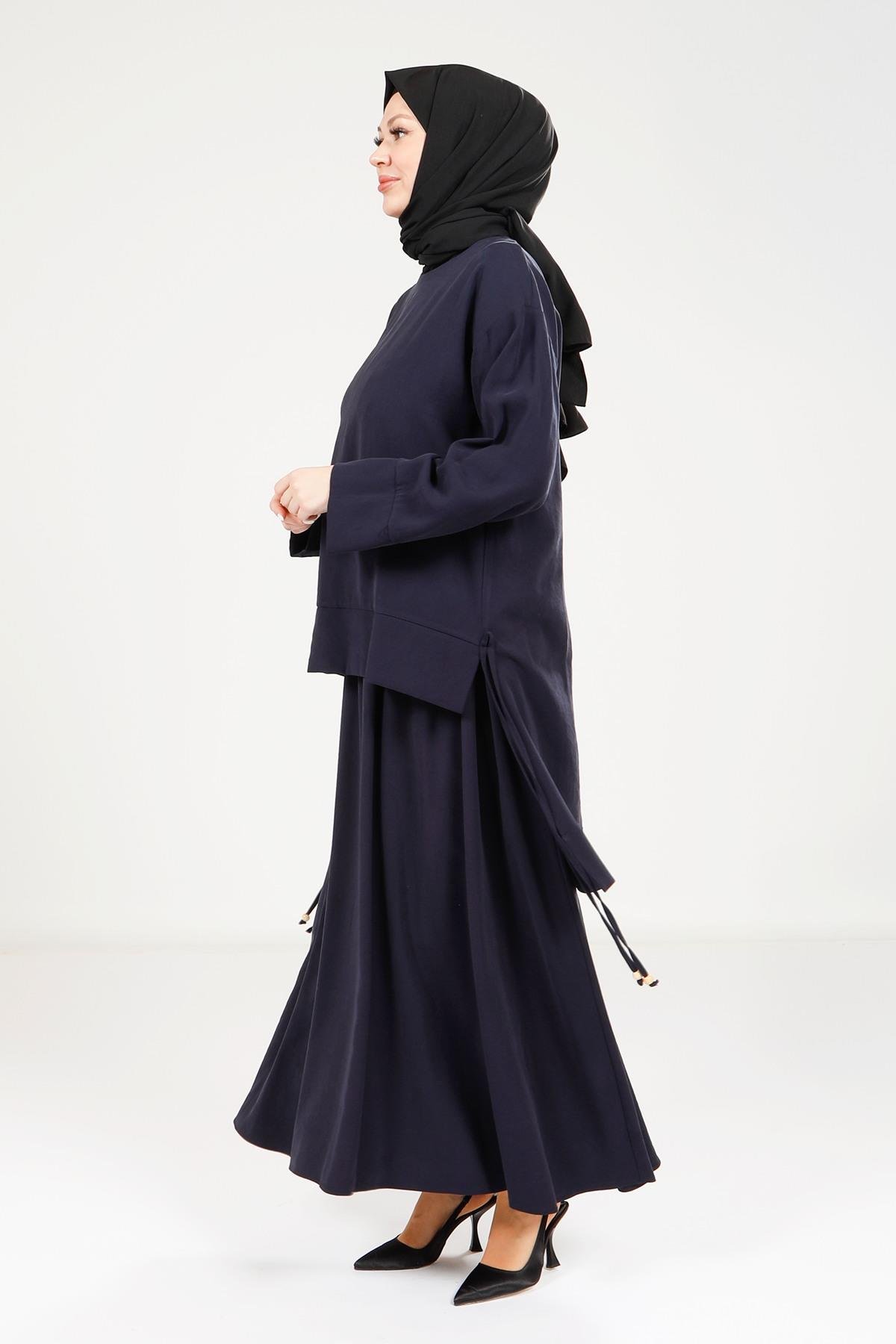 Beyza-9192 TUNİK ETEK LACİVERT