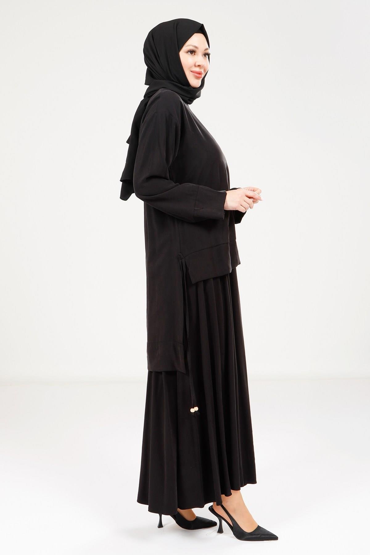 Beyza-9192 TUNİK ETEK SİYAH