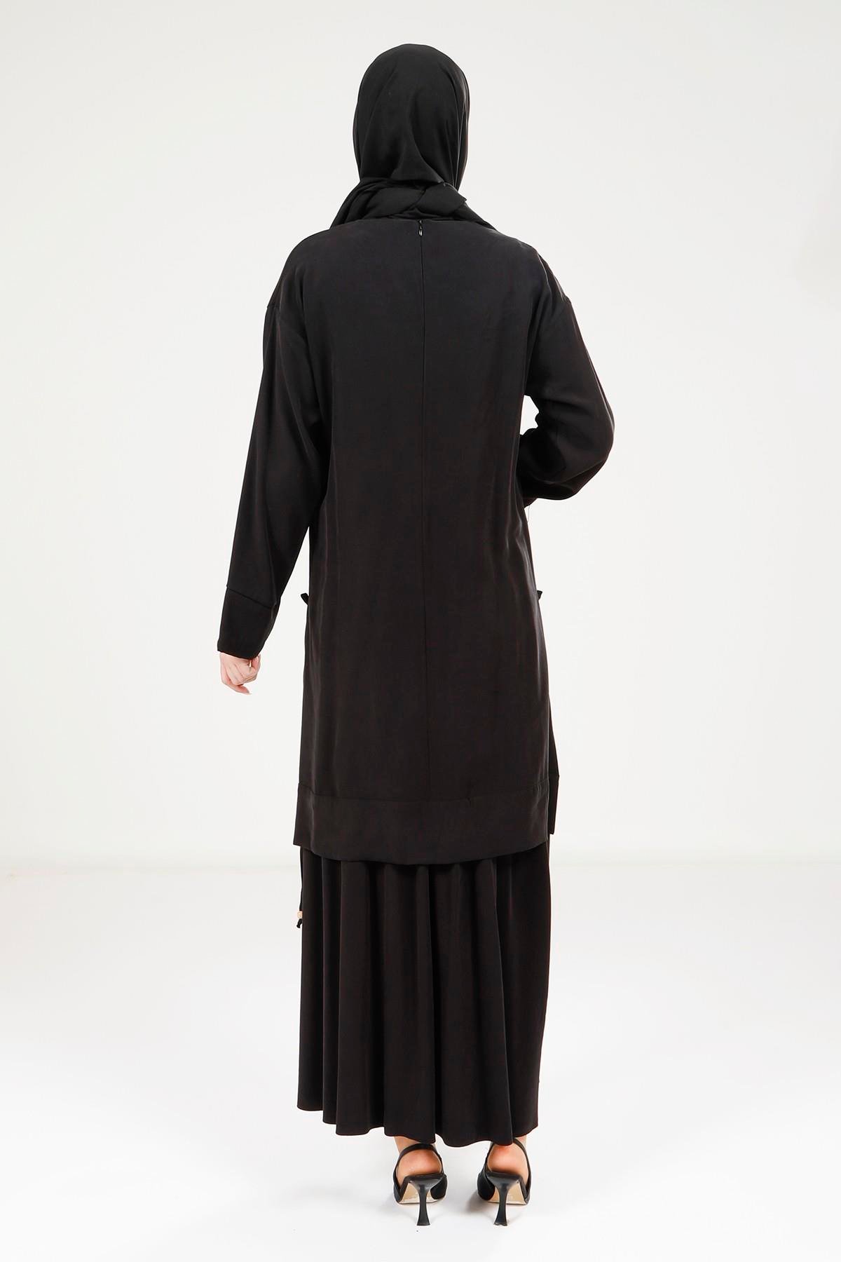 Beyza-9192 TUNİK ETEK SİYAH