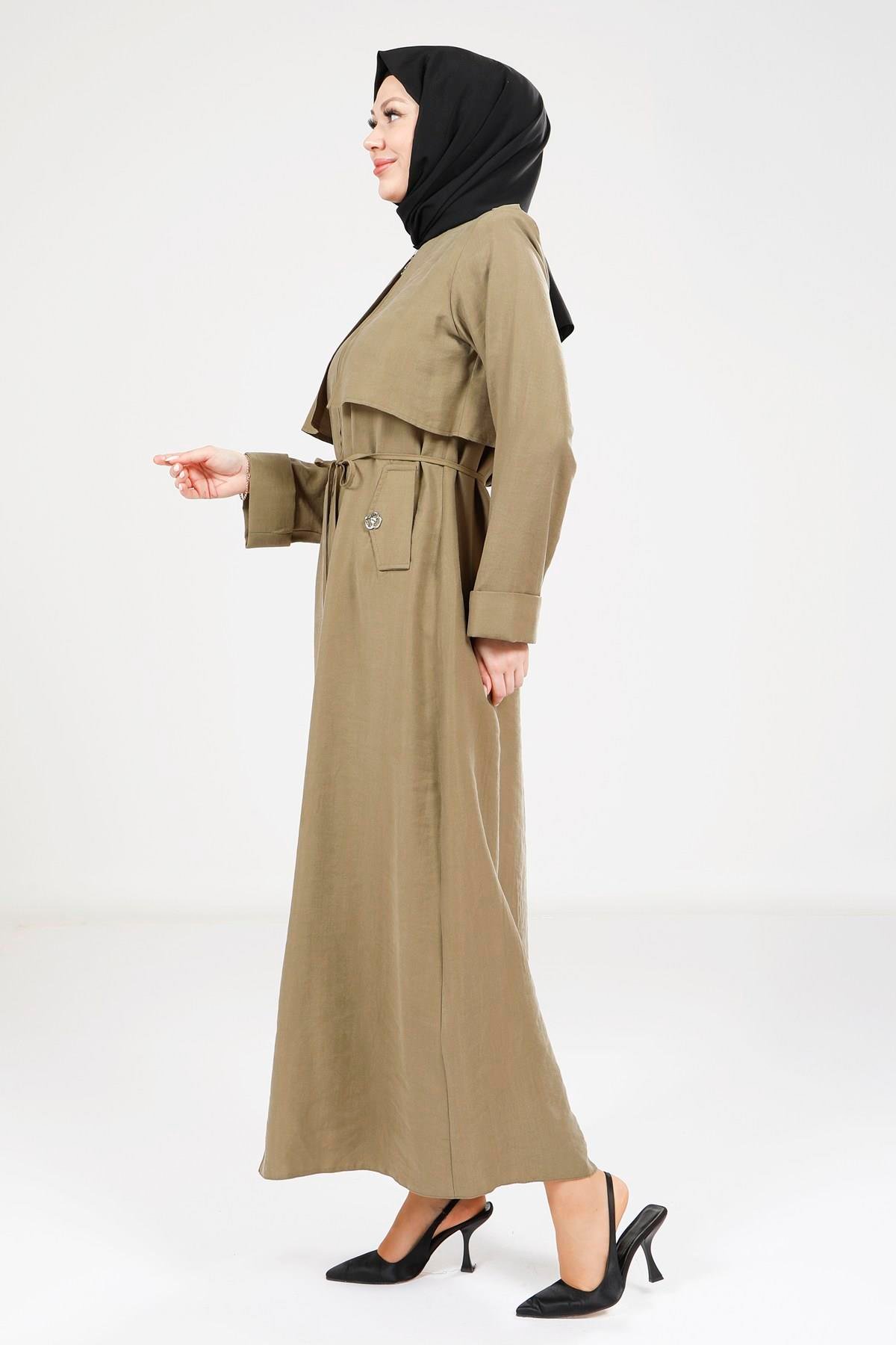 Beyza-9205 FERACE TRENÇ HAKİ