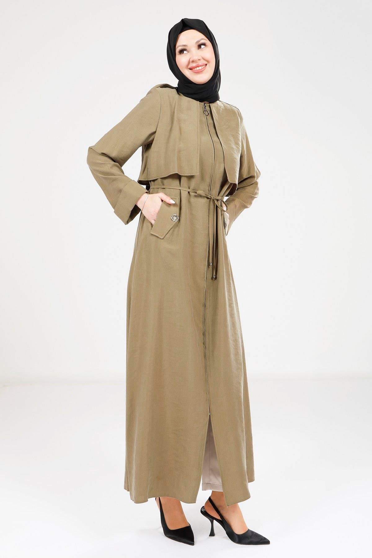 Beyza-9205 FERACE TRENÇ HAKİ