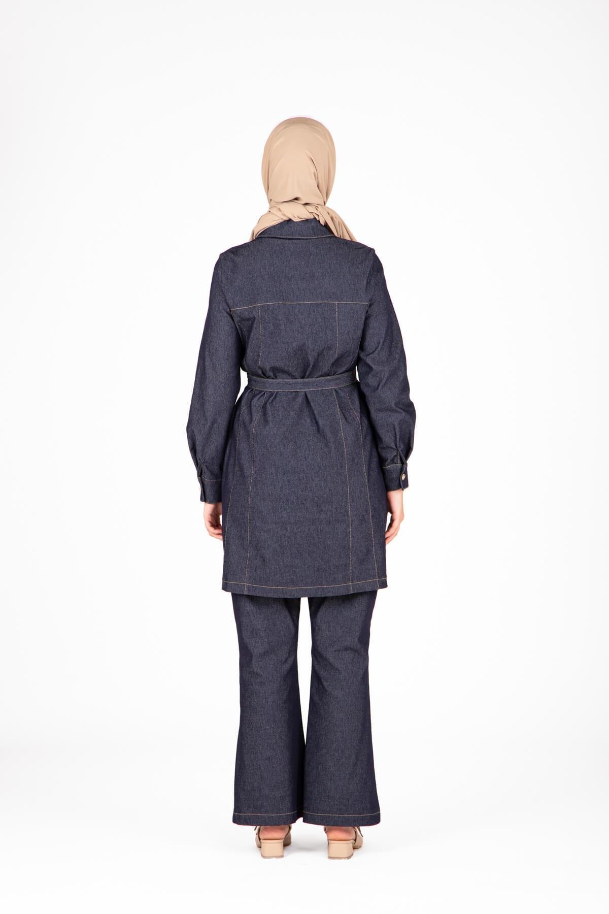 Beyza-9423 İKİLİ TKM PANT TUNİK DENİM
 LACİVERT