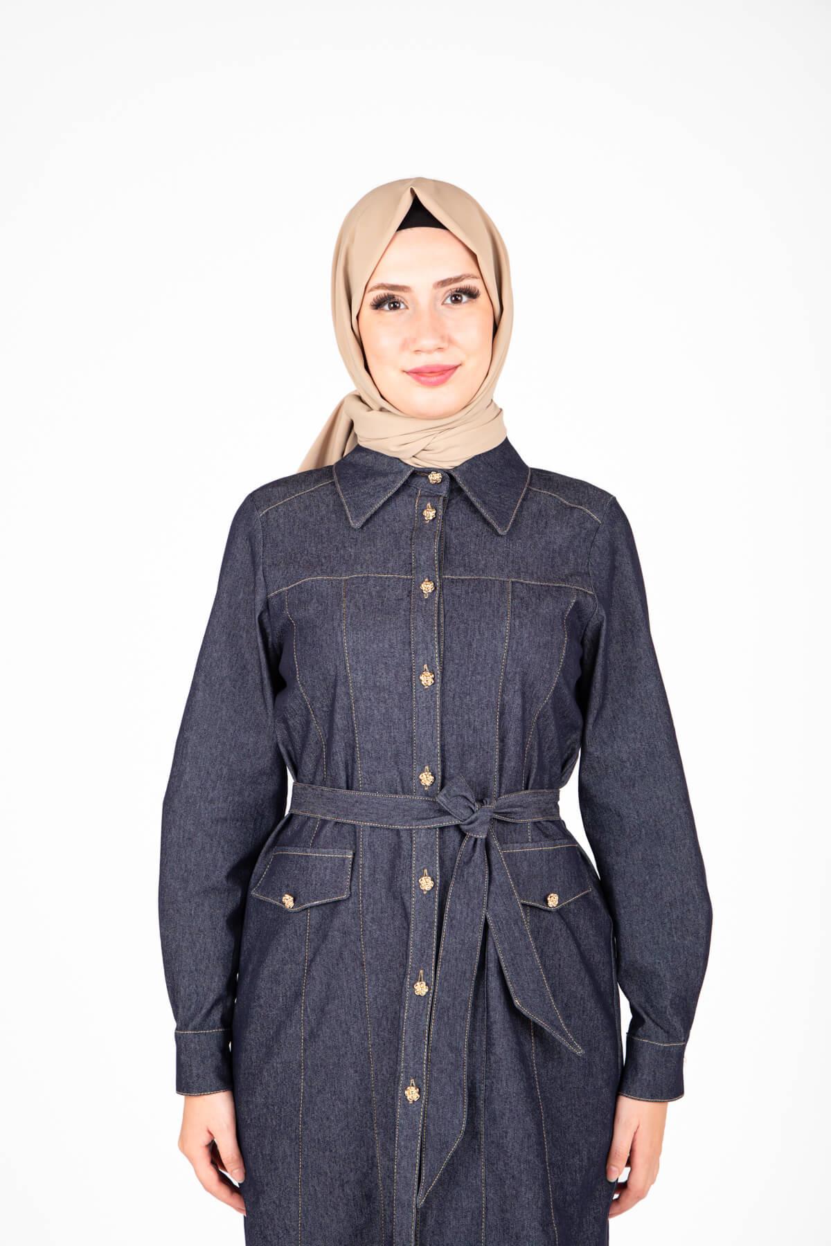 Beyza-9423 İKİLİ TKM PANT TUNİK DENİM
 LACİVERT