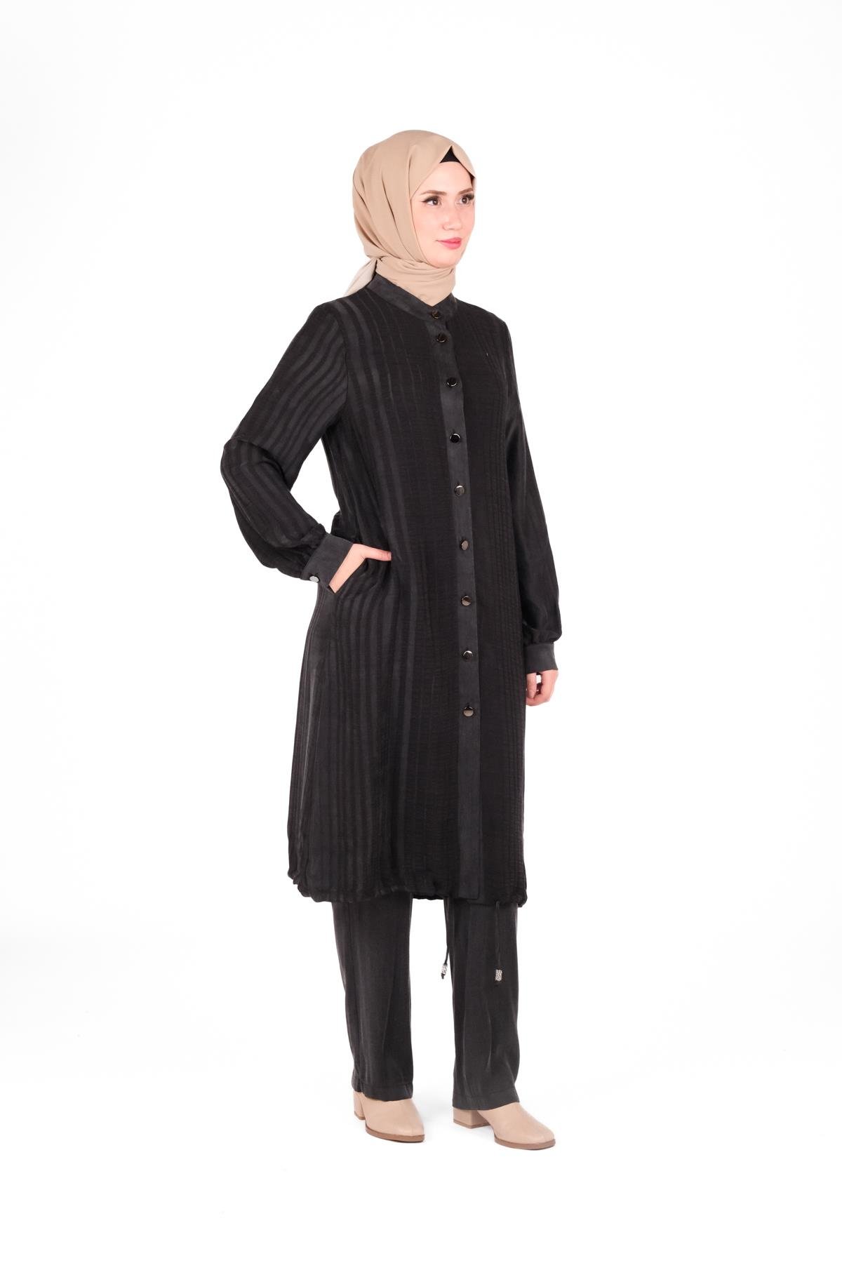 Beyza-9416 İKİLİ TKM PANTOLON TUNİK
 SİYAH