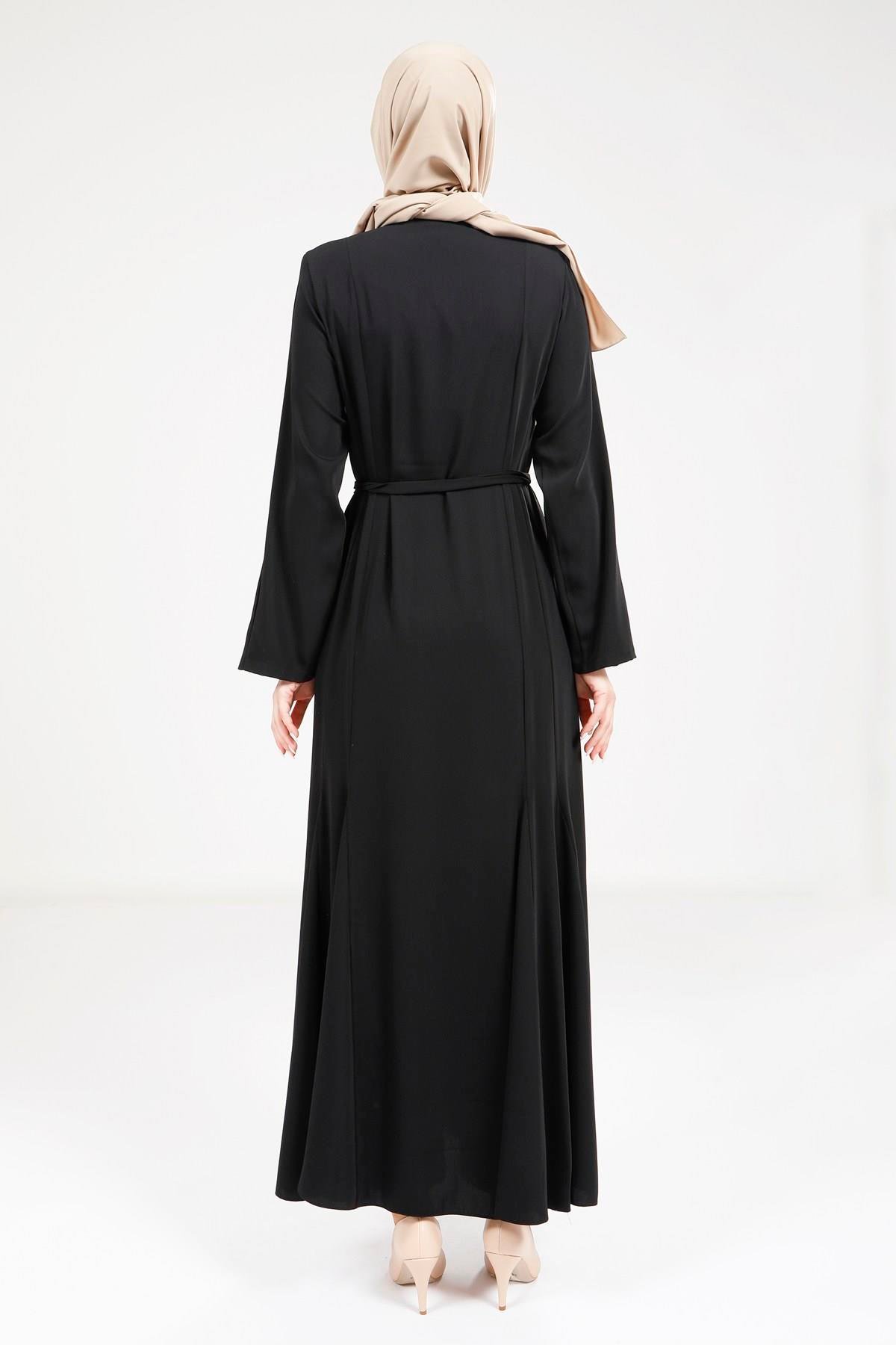 Beyza-9246 FERACE VOLANLI SİYAH