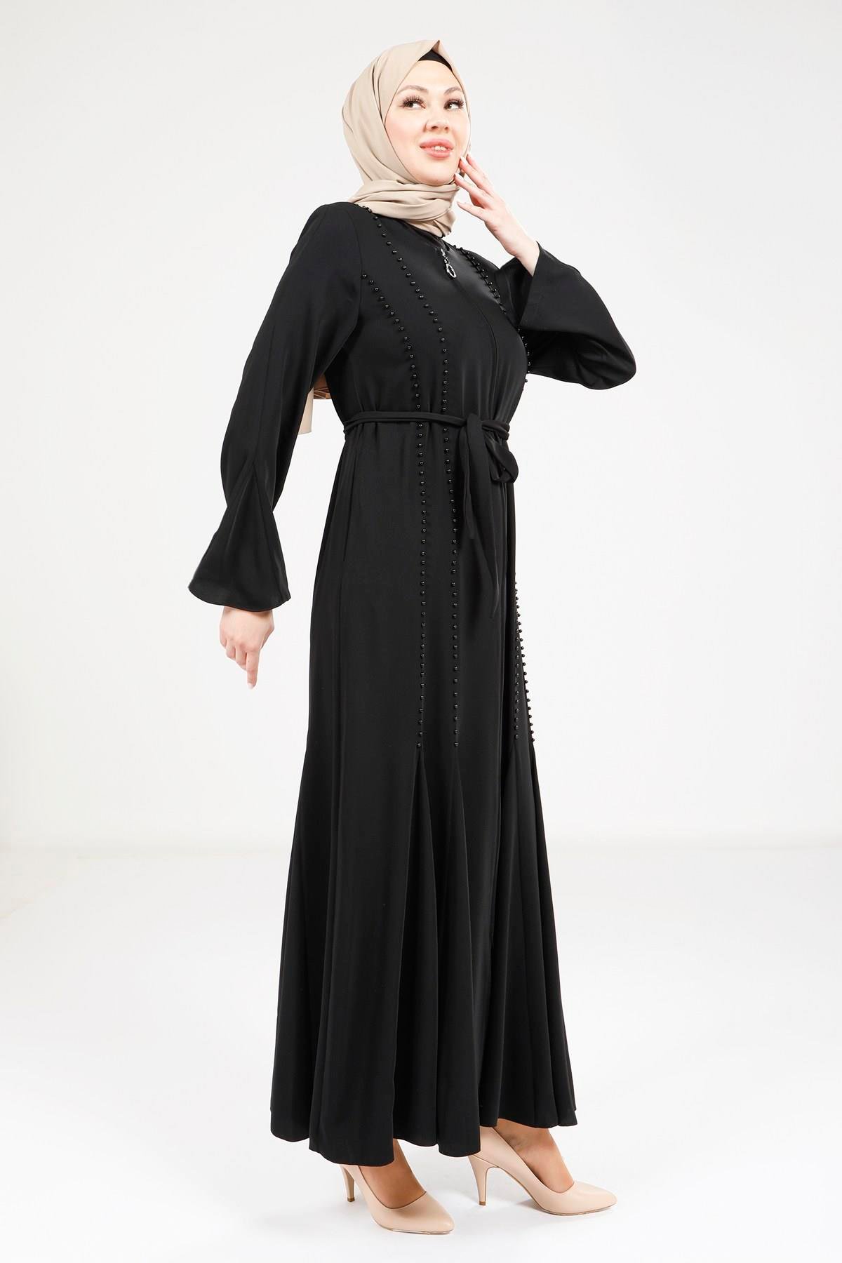 Beyza-9246 FERACE VOLANLI SİYAH