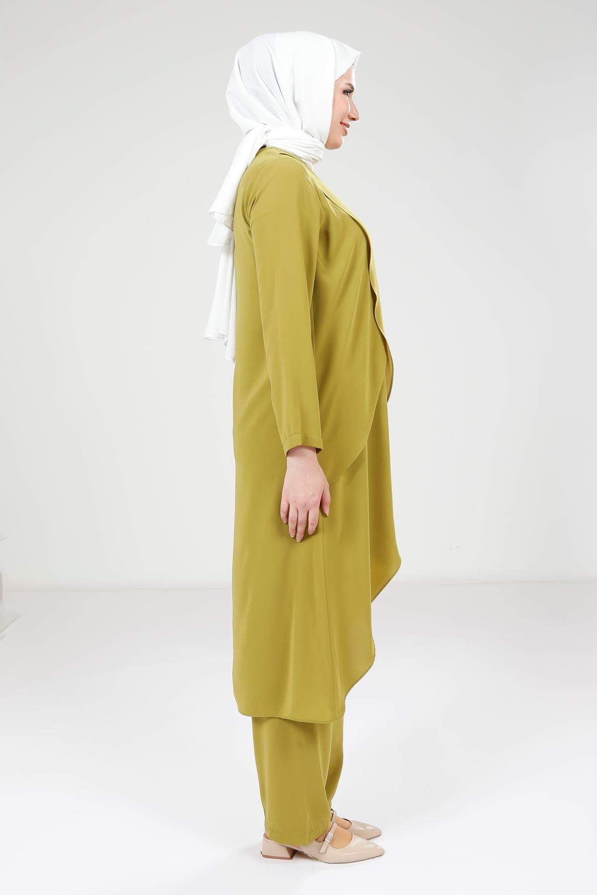 Beyza-9372 TUNİK PANTOLON YAĞ YEŞİLİ