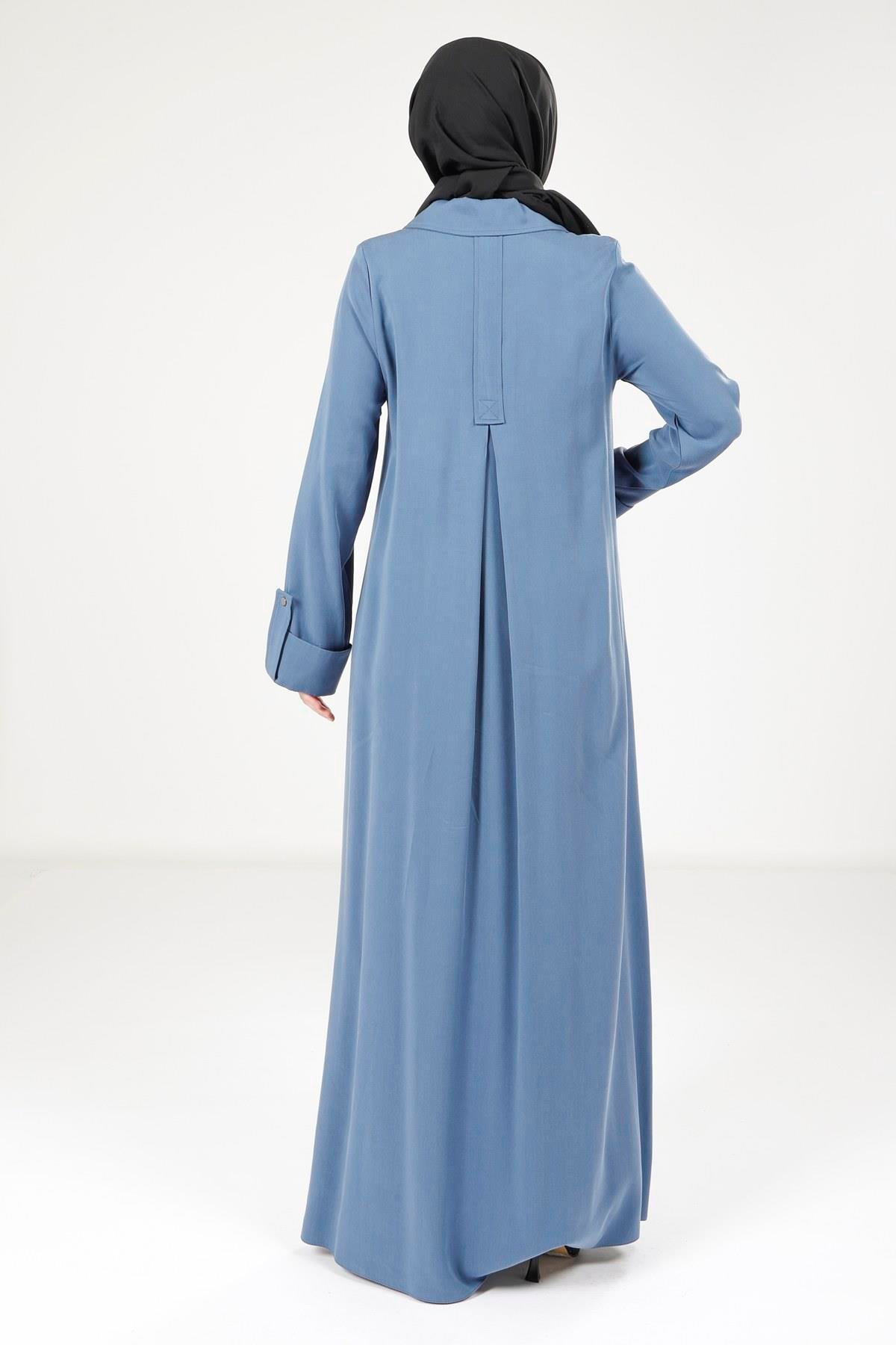 Beyza-9215 ELBİSE A PİLELİ İNDİGO