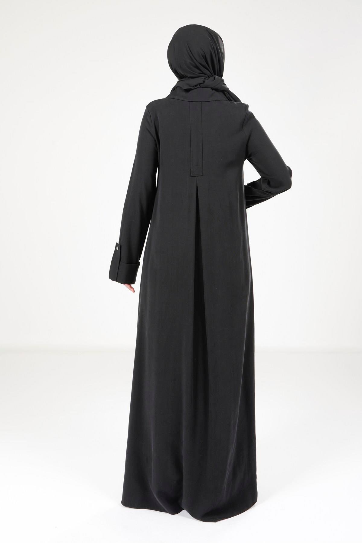 Beyza-9215 ELBİSE A PİLELİ SİYAH