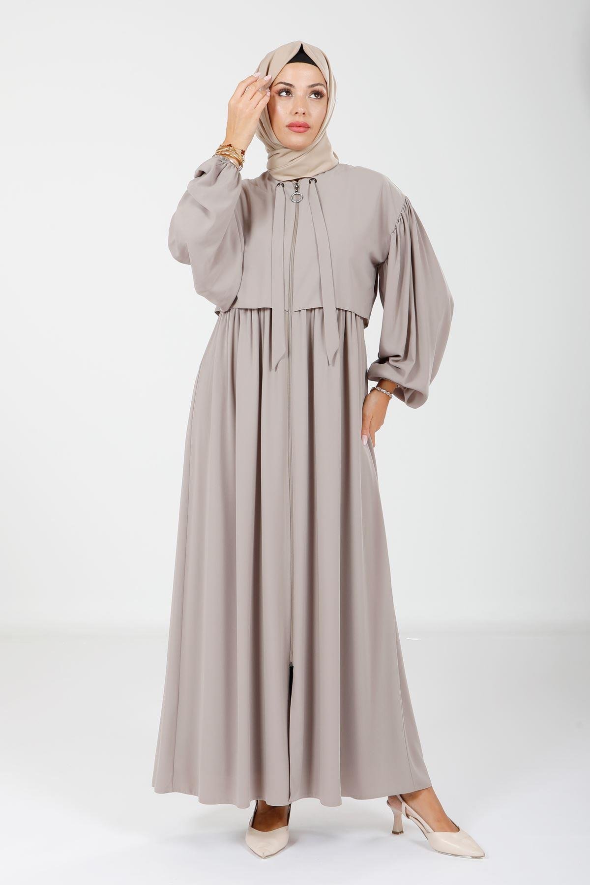 Beyza-3918 FERACE BOLEROLU BEJ