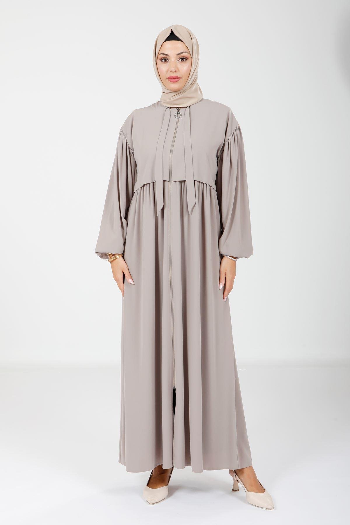 Beyza-3918 FERACE BOLEROLU BEJ