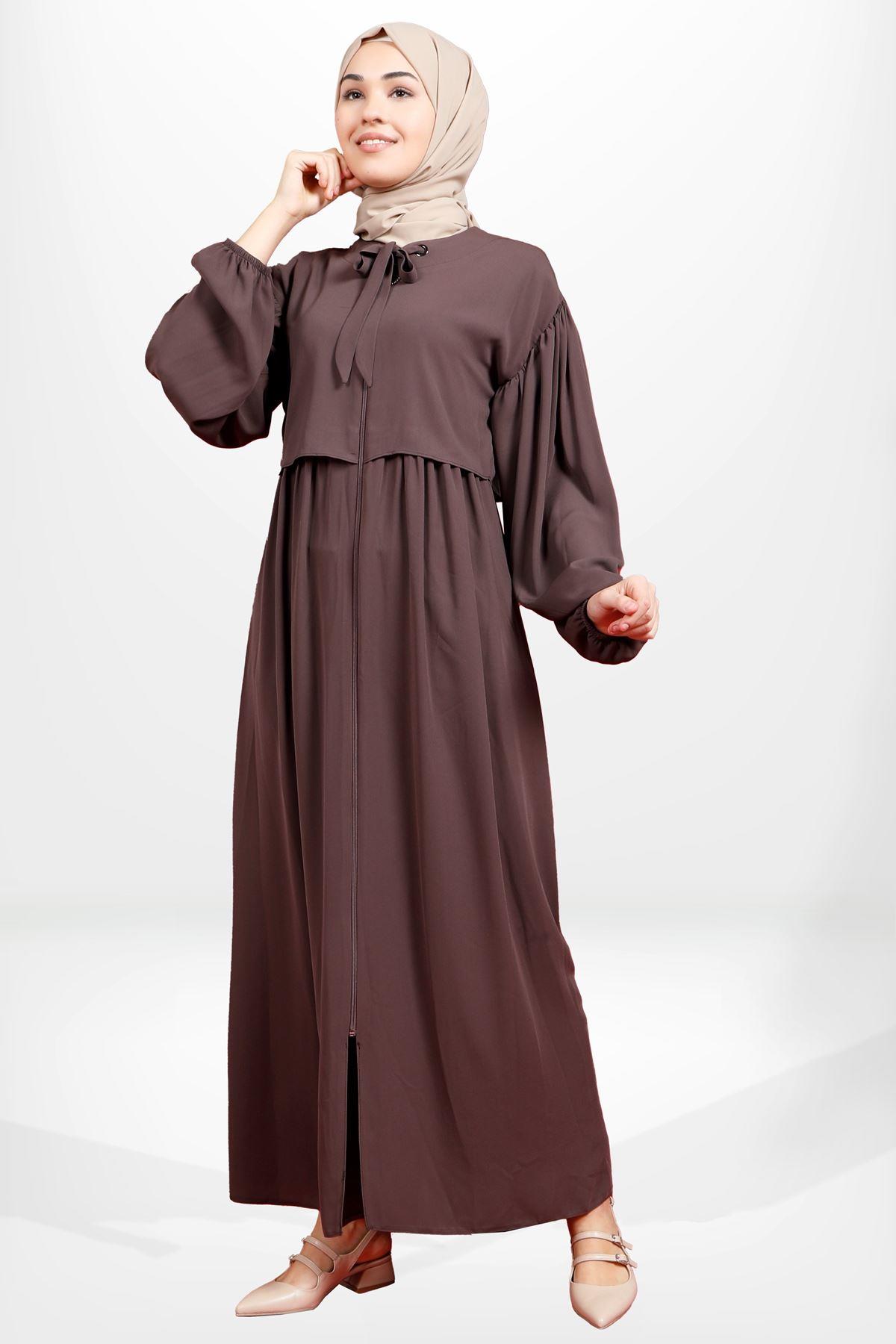 Beyza-3918 FERACE BOLEROLU KAHVE