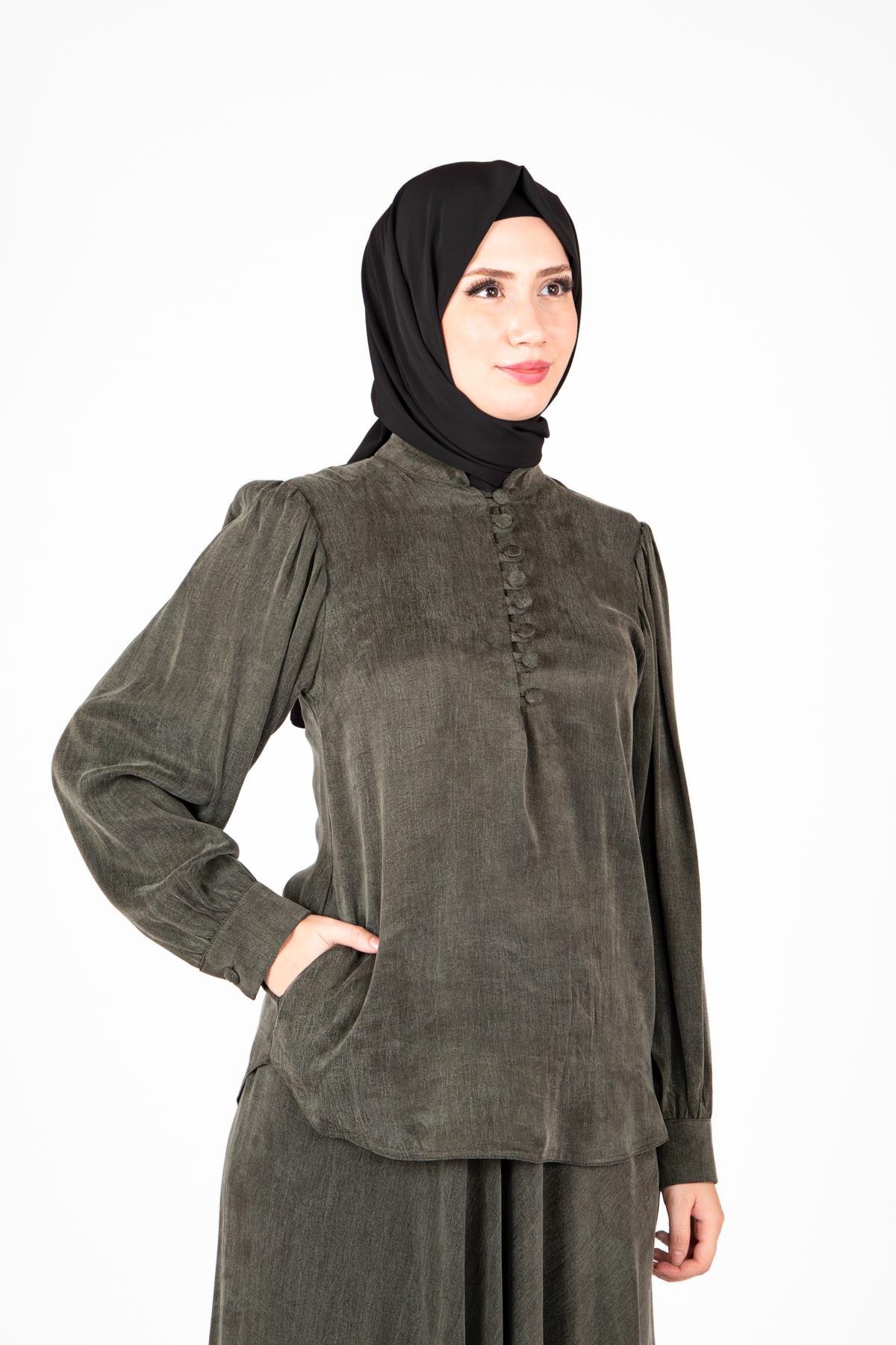 Beyza-9414 İKİLİ TKM ETEK BLUZ 
 HAKİ