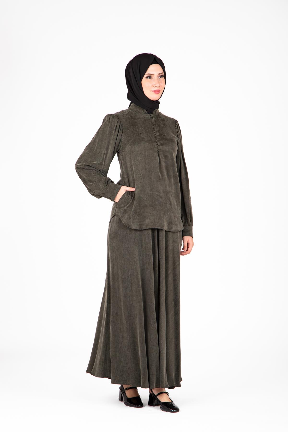 Beyza-9414 İKİLİ TKM ETEK BLUZ 
 HAKİ