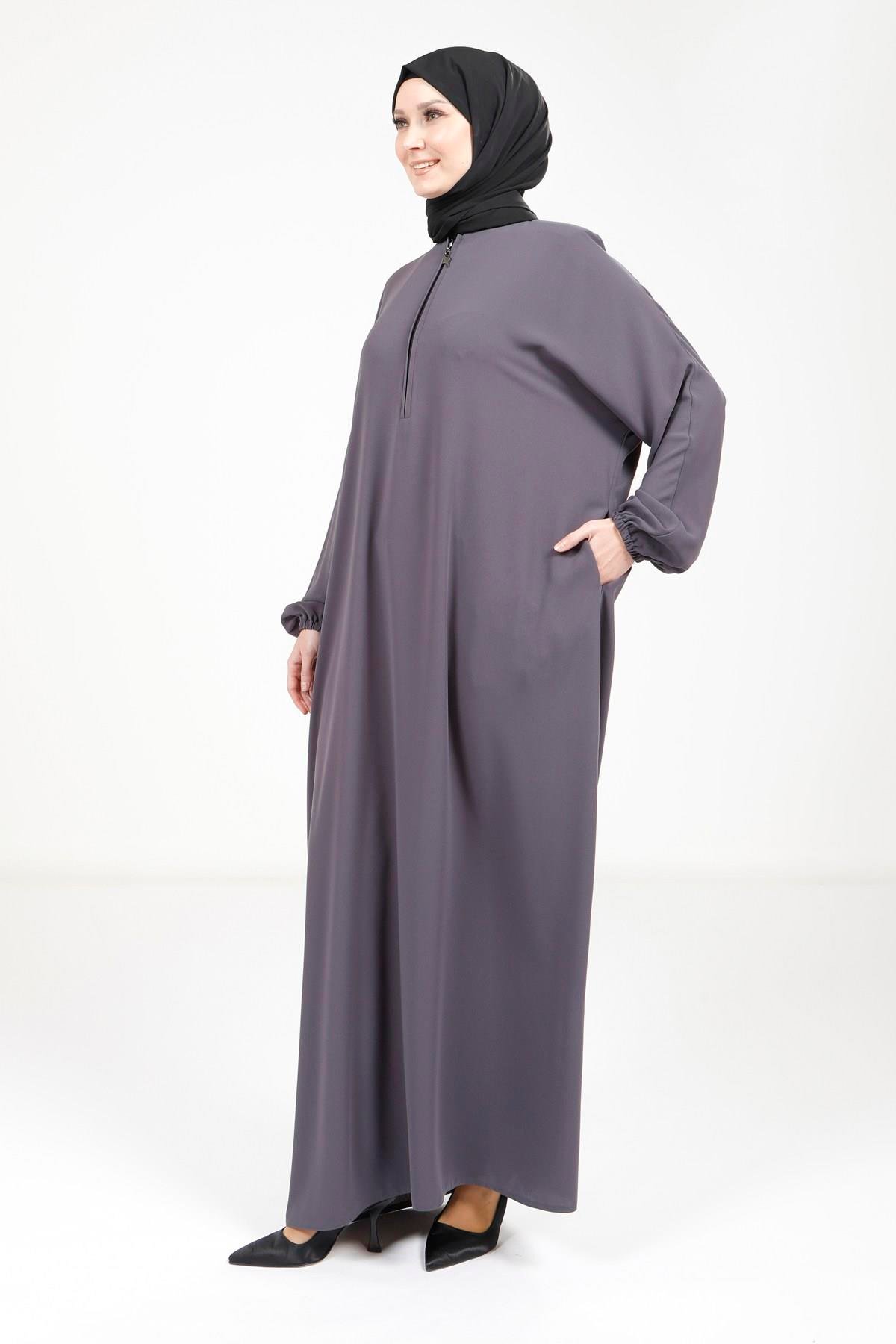 Beyza-9223 ELBİSE YARASA FÜME