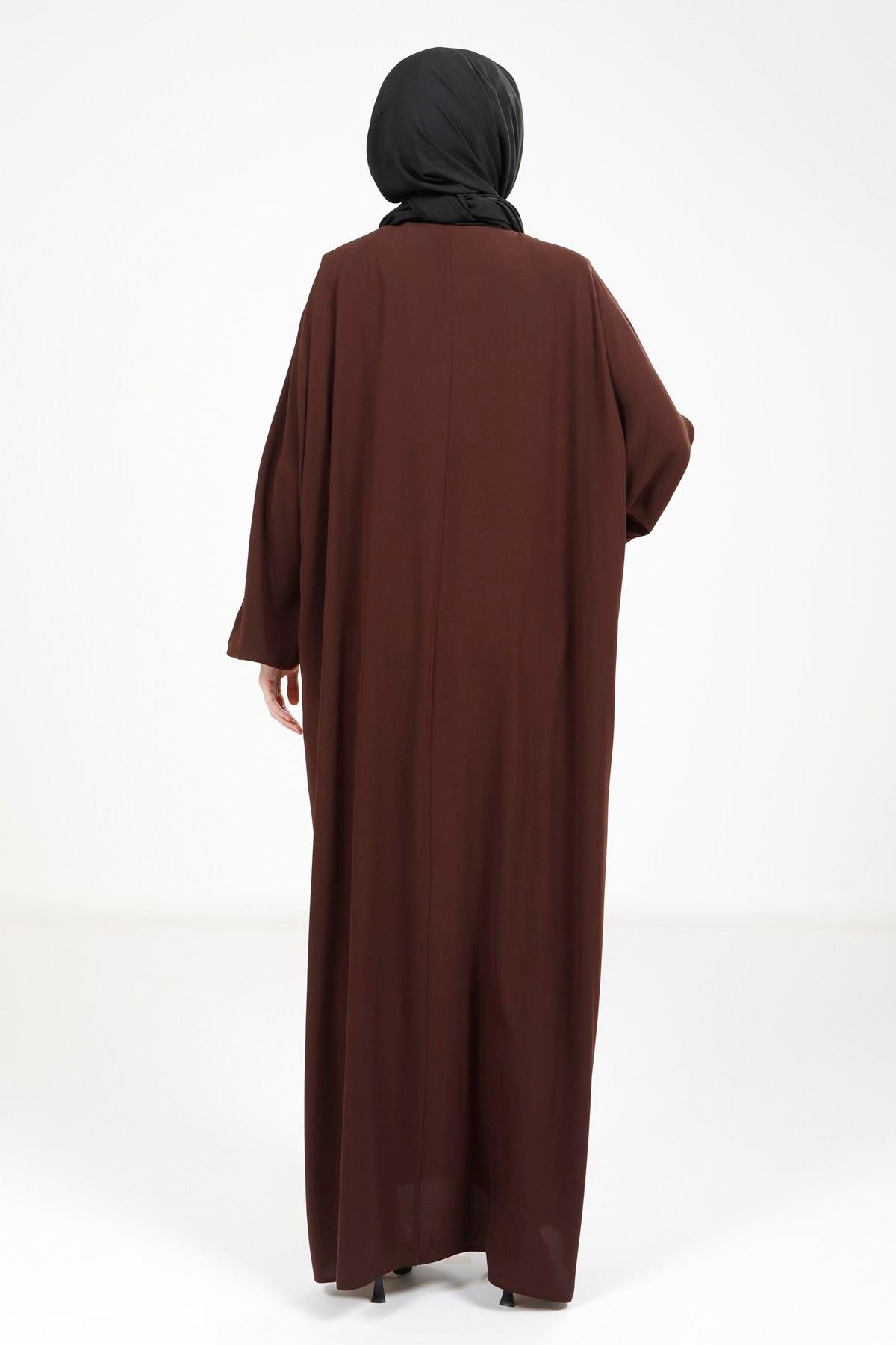 Beyza-9223 ELBİSE YARASA KAHVE